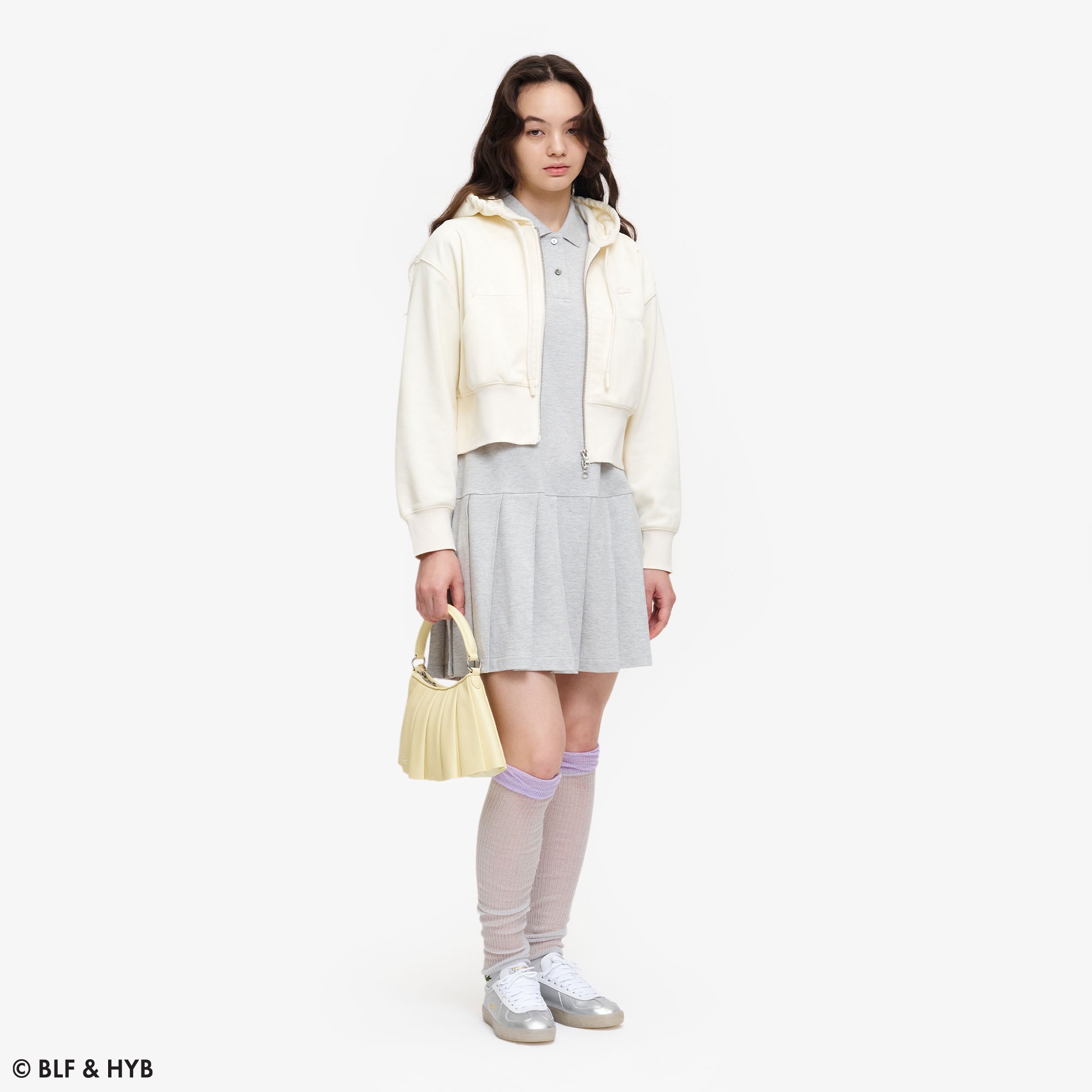 カラーブロック シアー ニーハイソックス