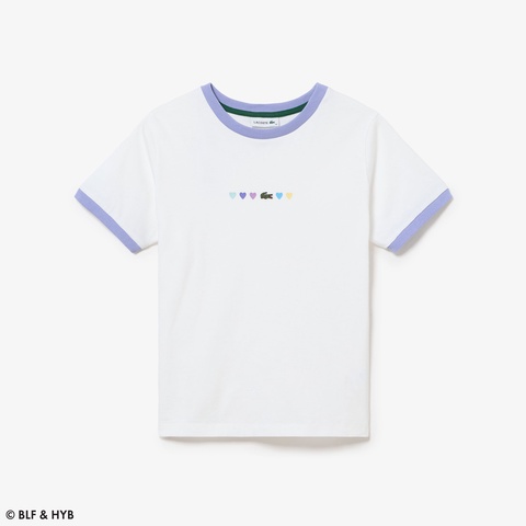 ハートプリント&ワニリンガー Tシャツ