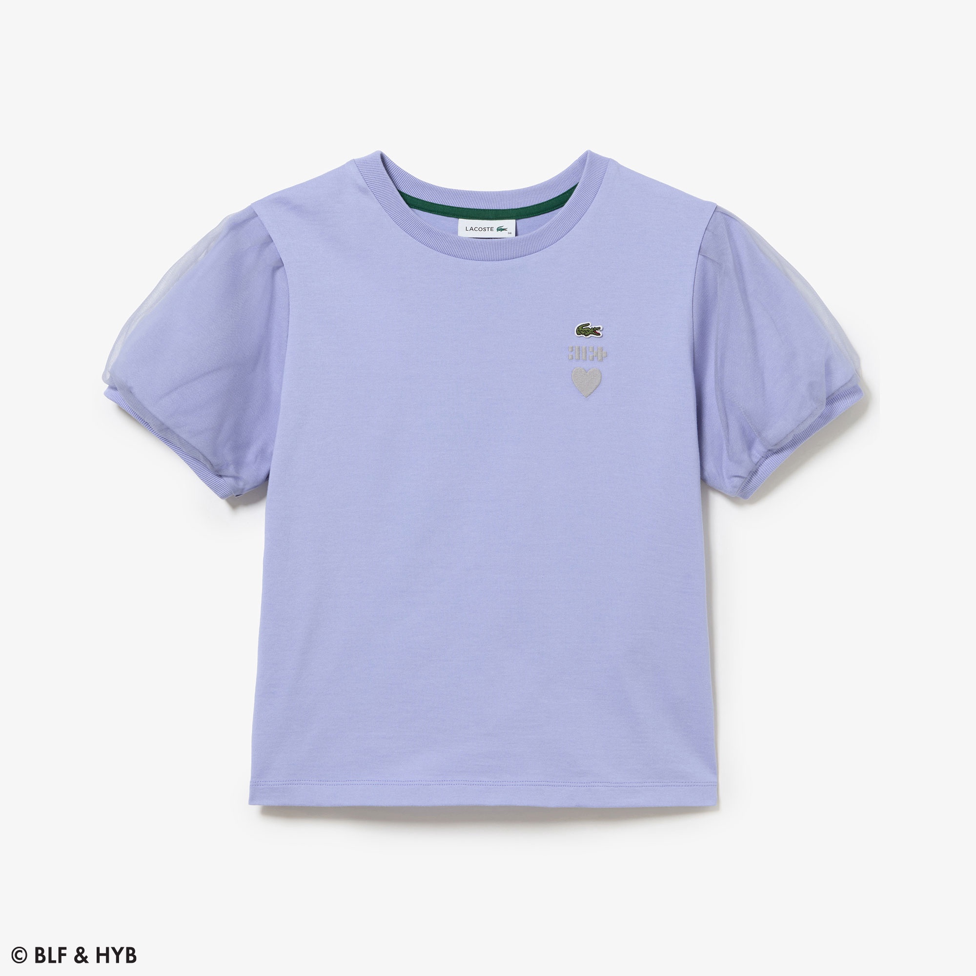 チュールスリーブロゴ刺繍 Tシャツ