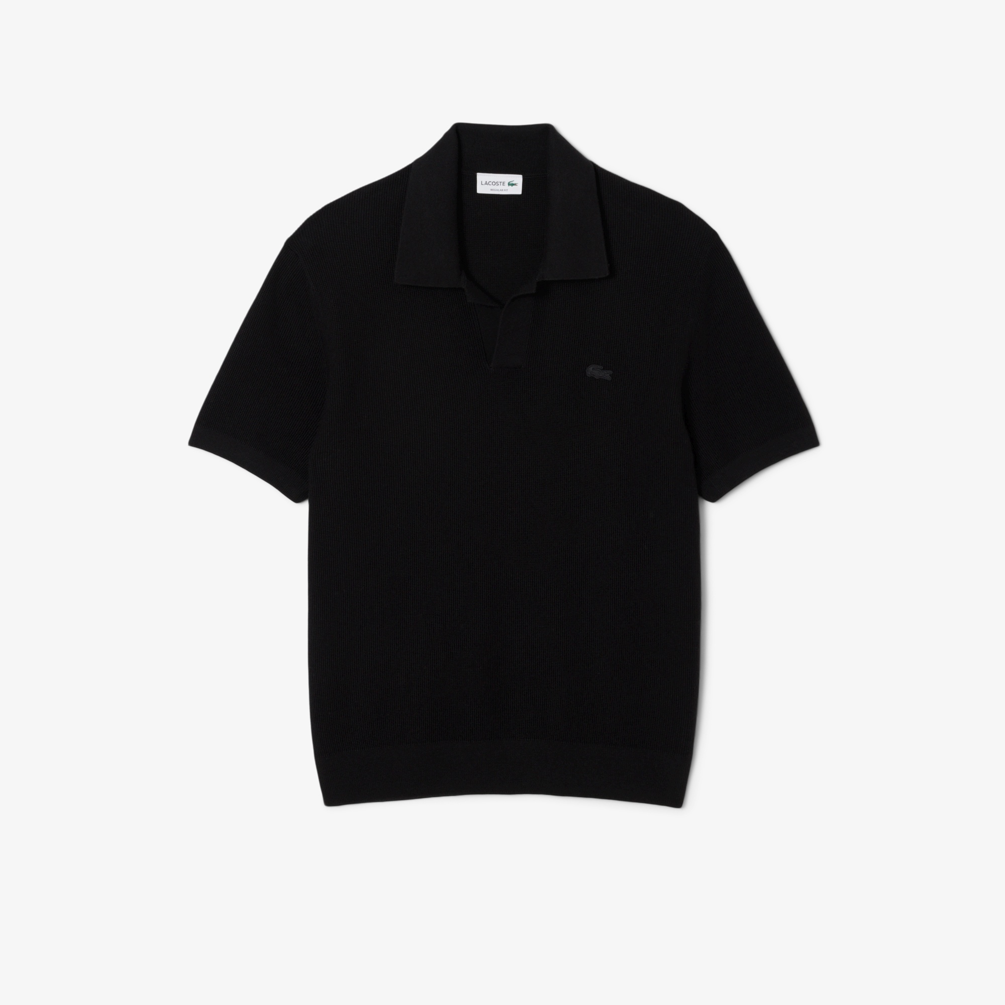 オープンカラーワッフルニット