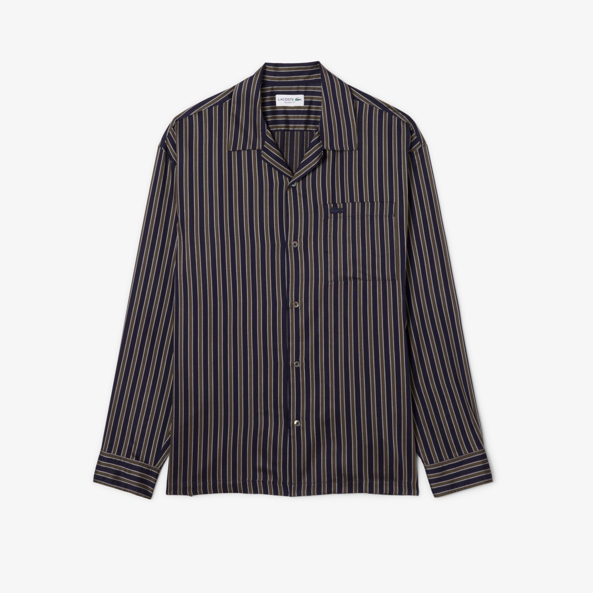 マルチストライプオープンカラーシャツ