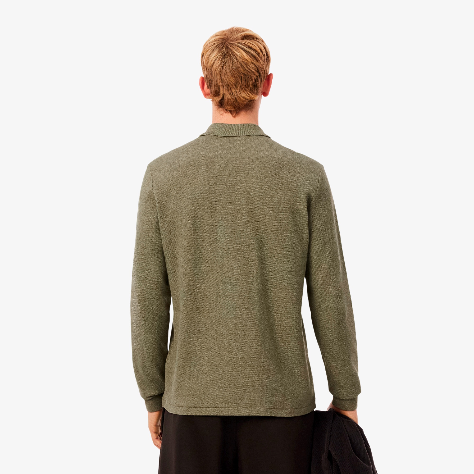 長袖 リブ カラ-ポロシャツ L1313 (杢・長袖)