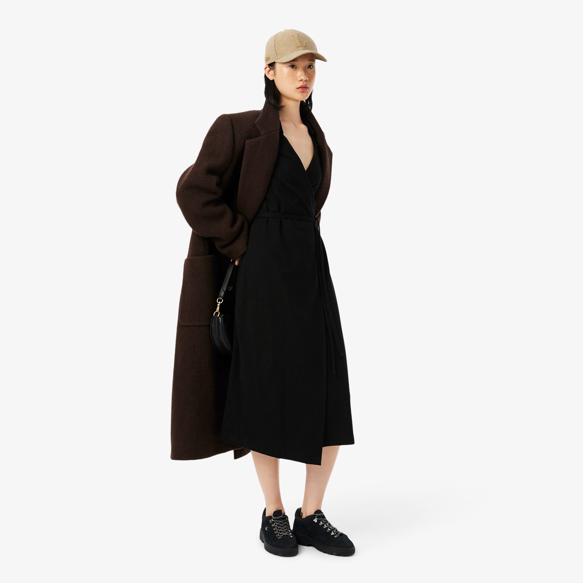 ポロシャツディテールラップドレス