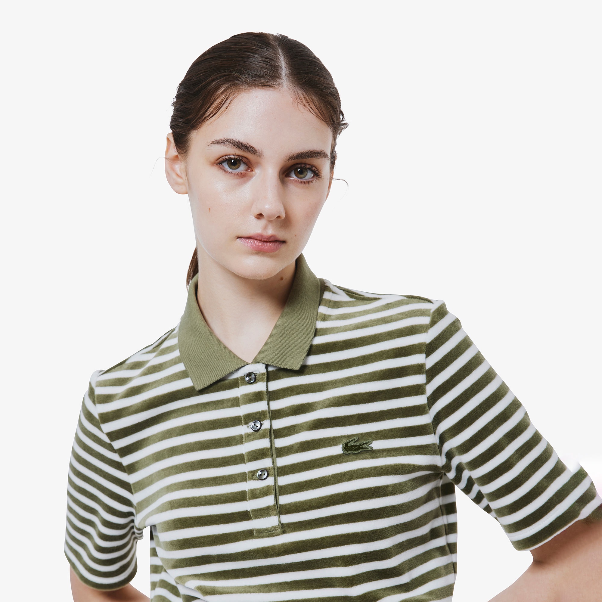 ベロアボーダーポロシャツ