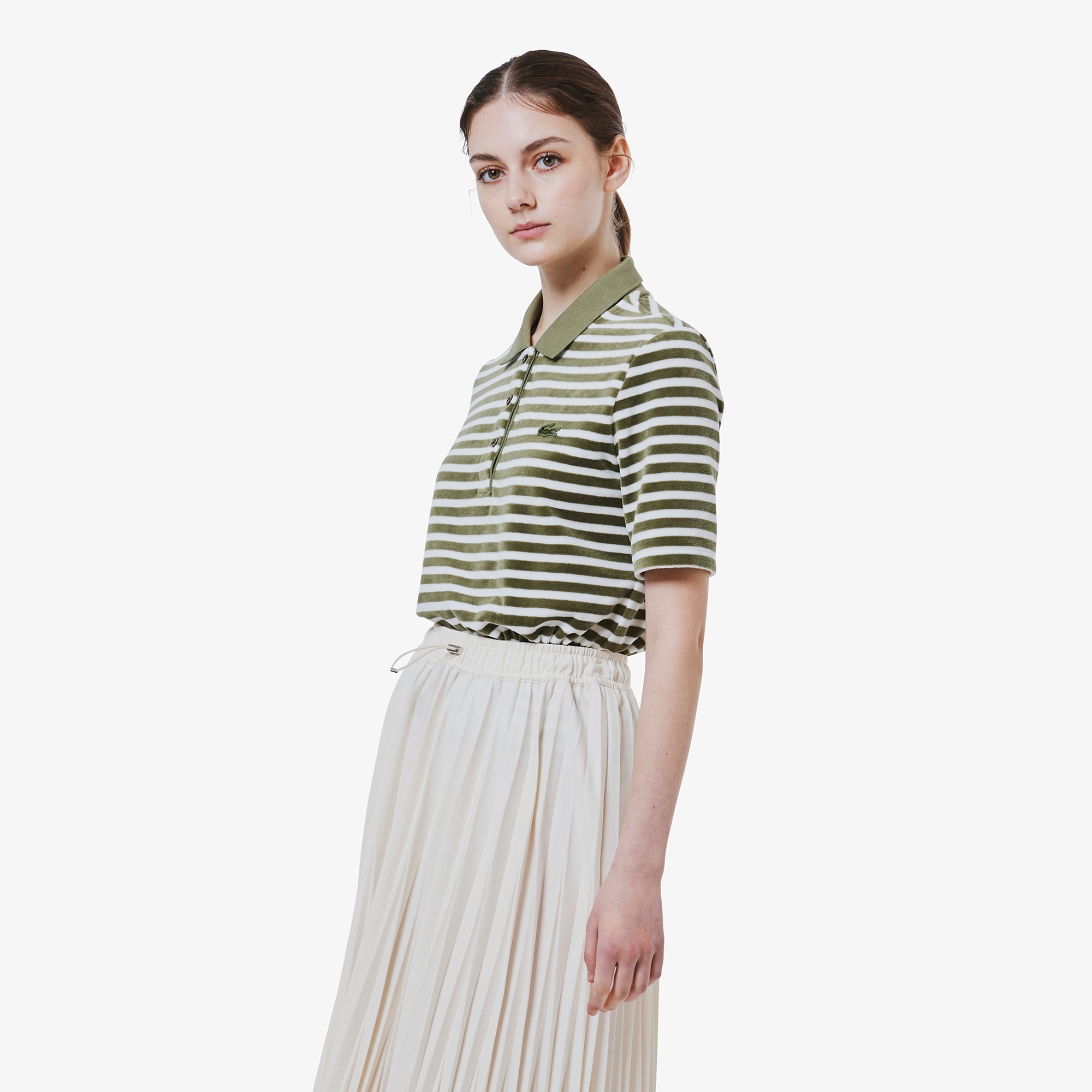 ベロアボーダーポロシャツ