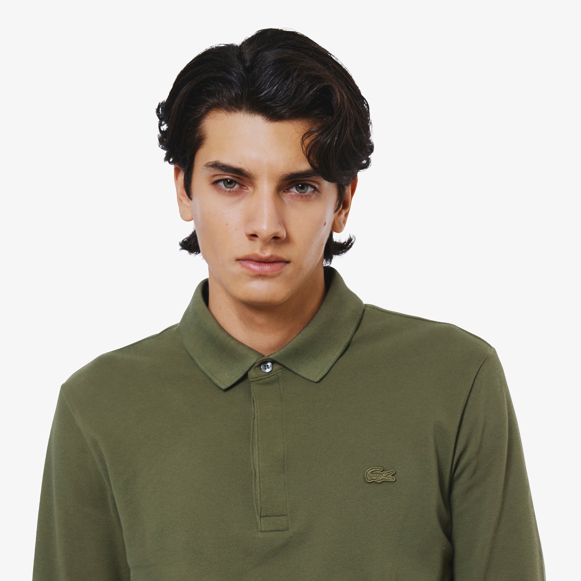 比翼フロントロングスリーブポロシャツ