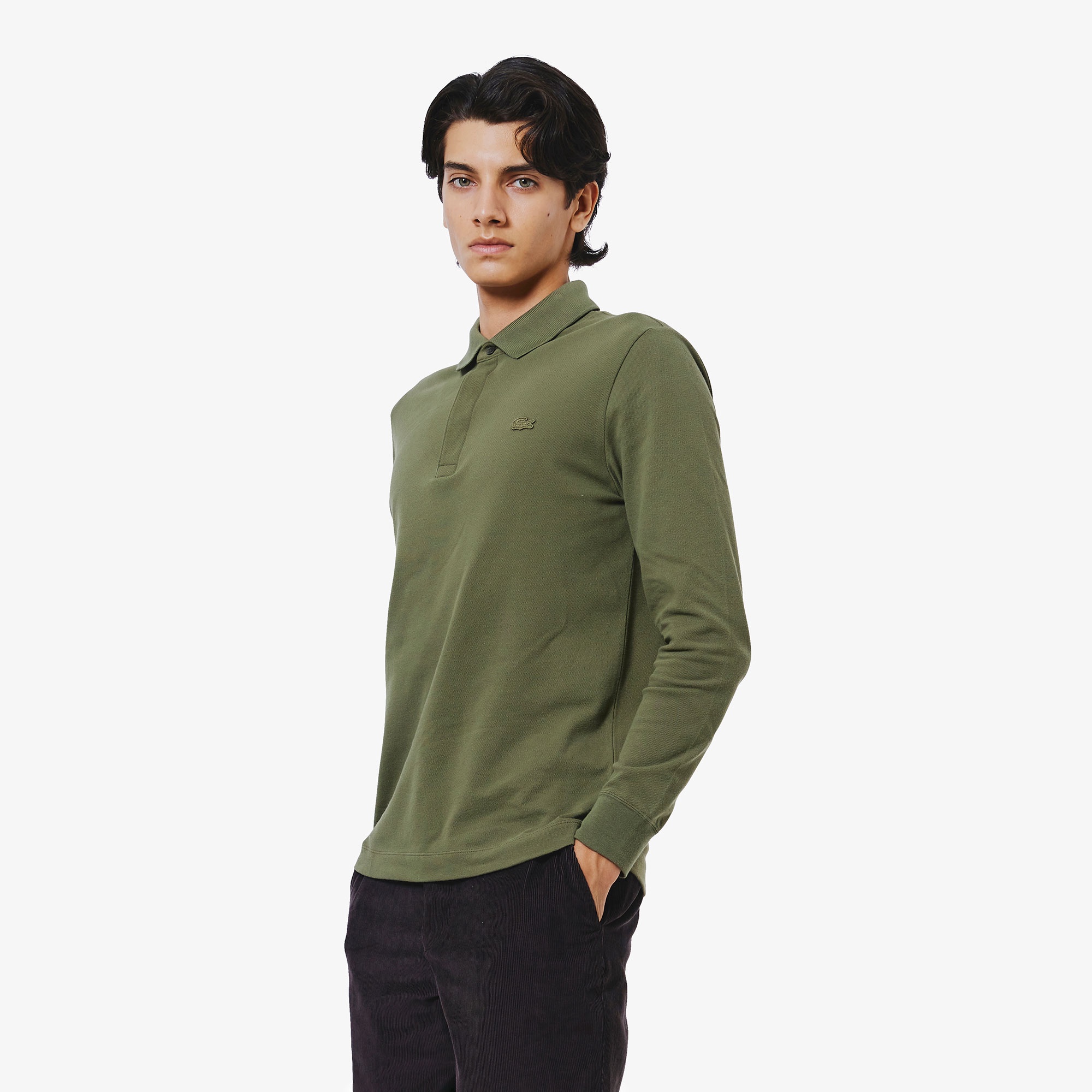 比翼フロントロングスリーブポロシャツ