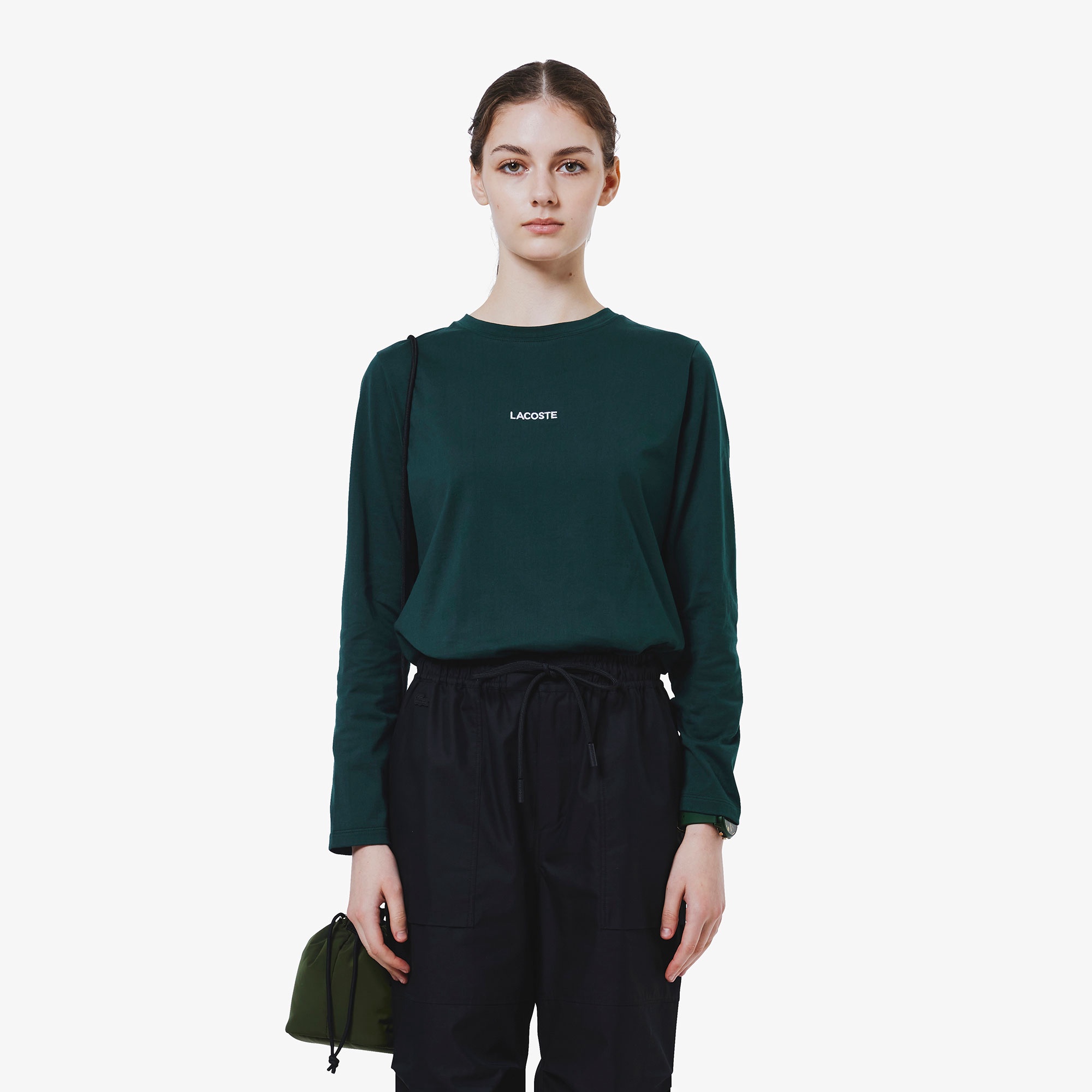 ワンポイント刺しゅう長袖Tシャツ