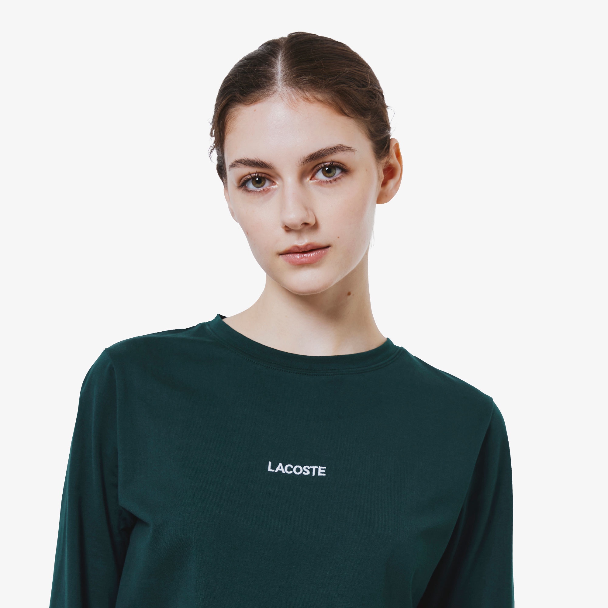 ワンポイント刺しゅう長袖Tシャツ