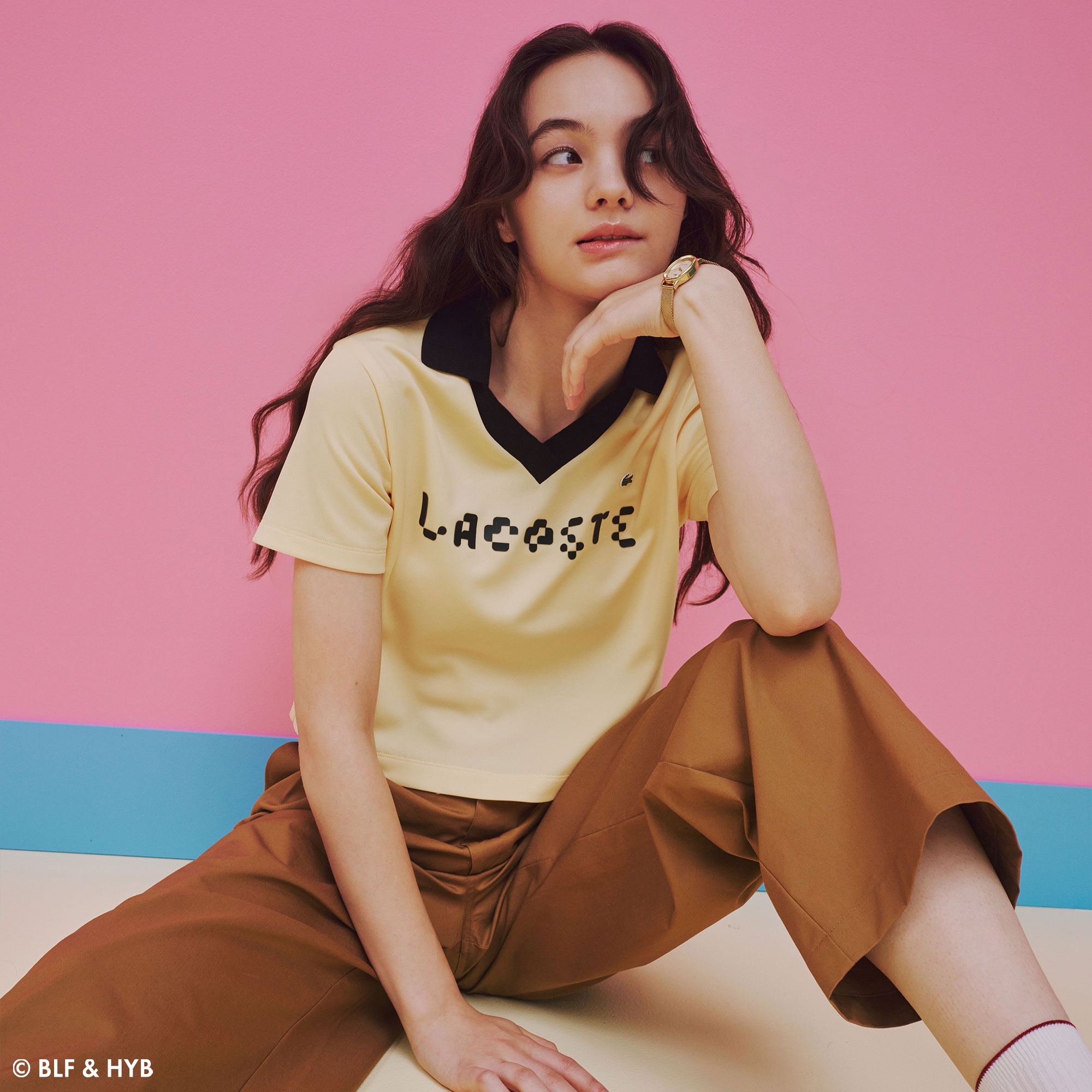 厚盛りプリントクロップドゲーム ポロシャツ