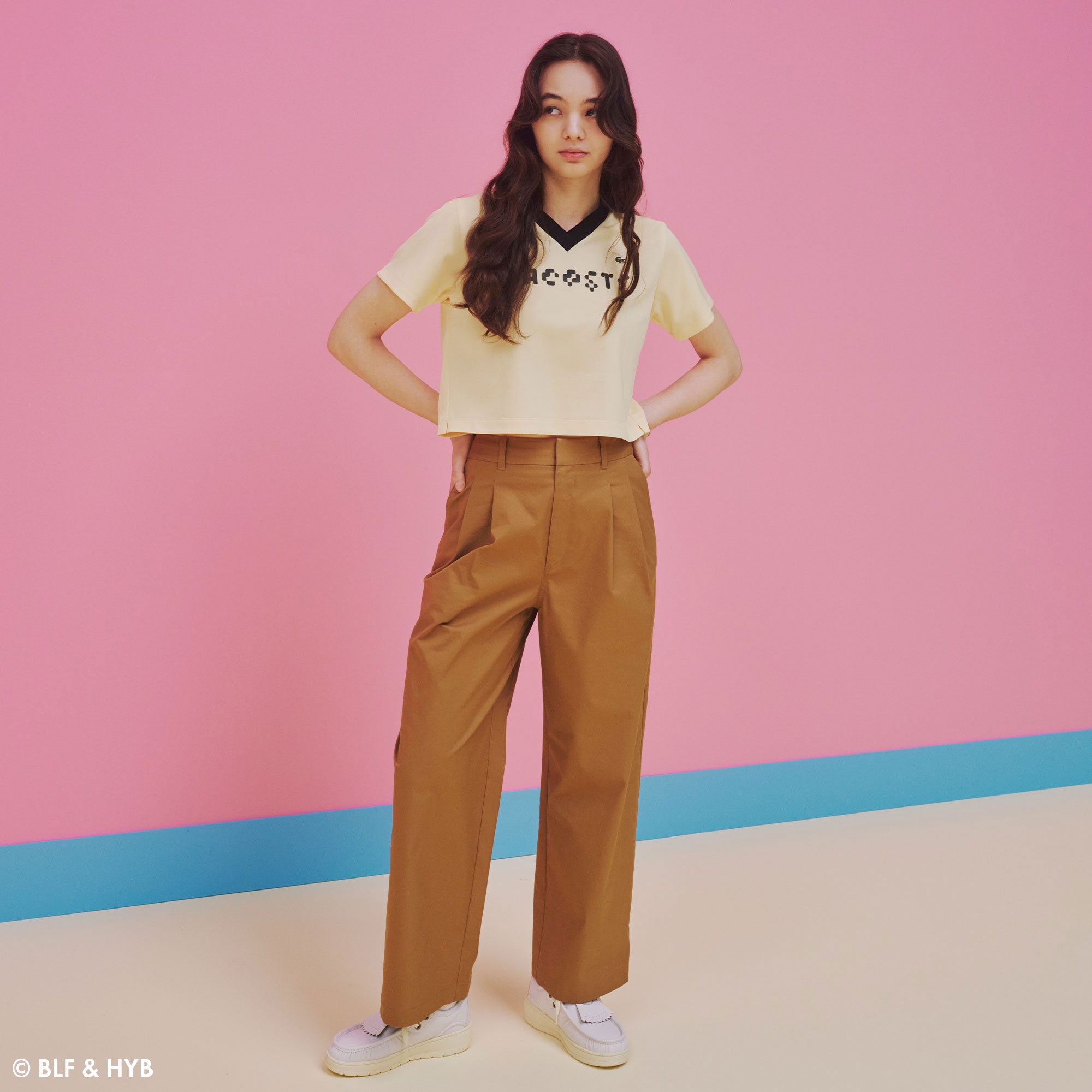 厚盛りプリントクロップドゲーム ポロシャツ