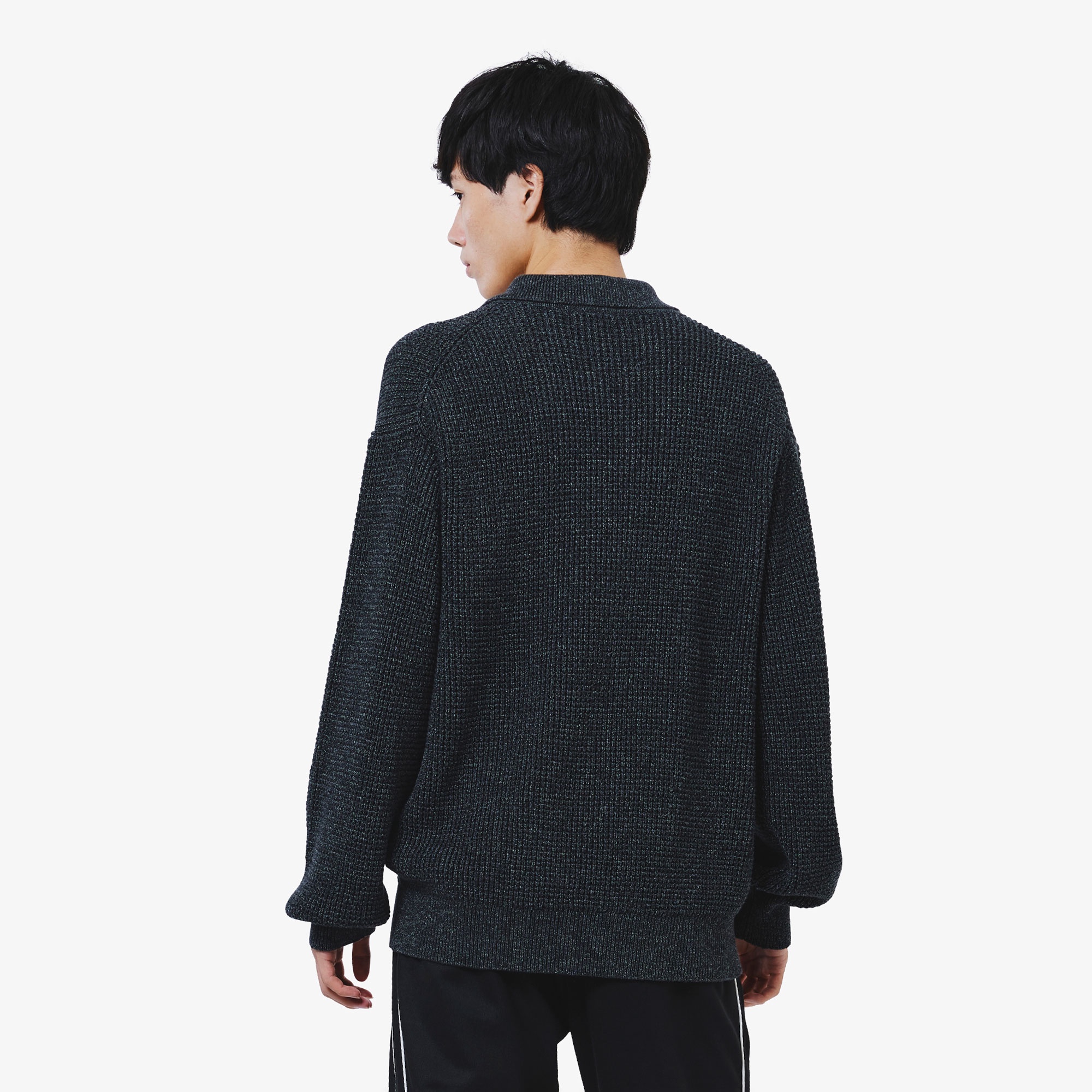 ワッフルニットポロセーター