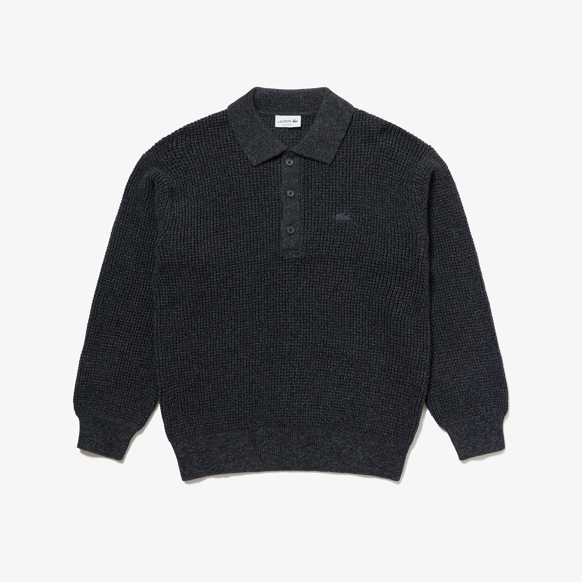 ワッフルニットポロセーター