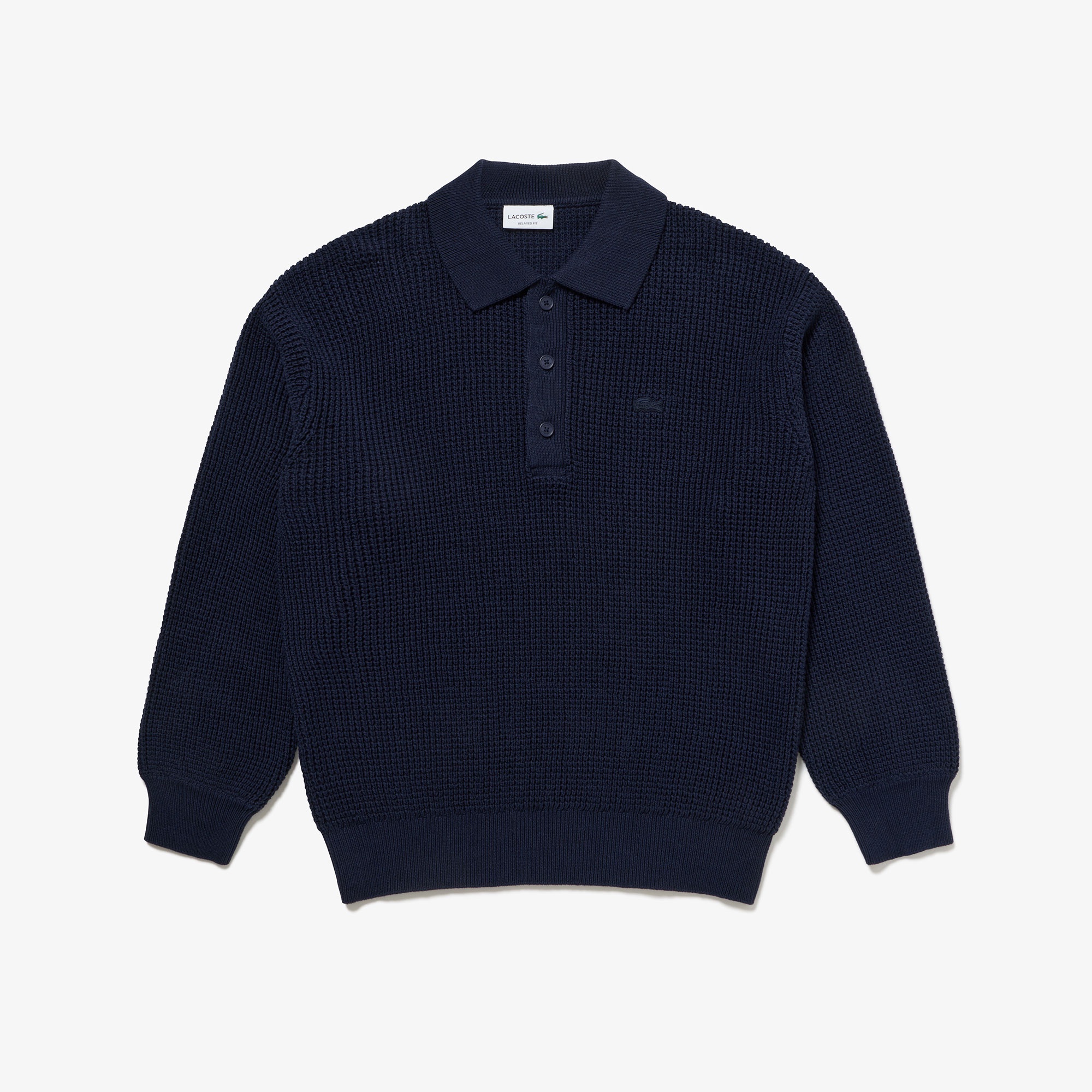 ワッフルニットポロセーター