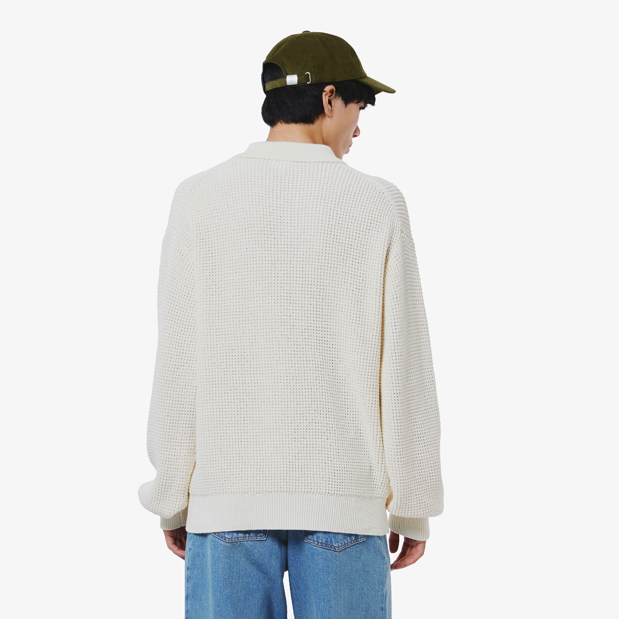 ワッフルニットポロセーター