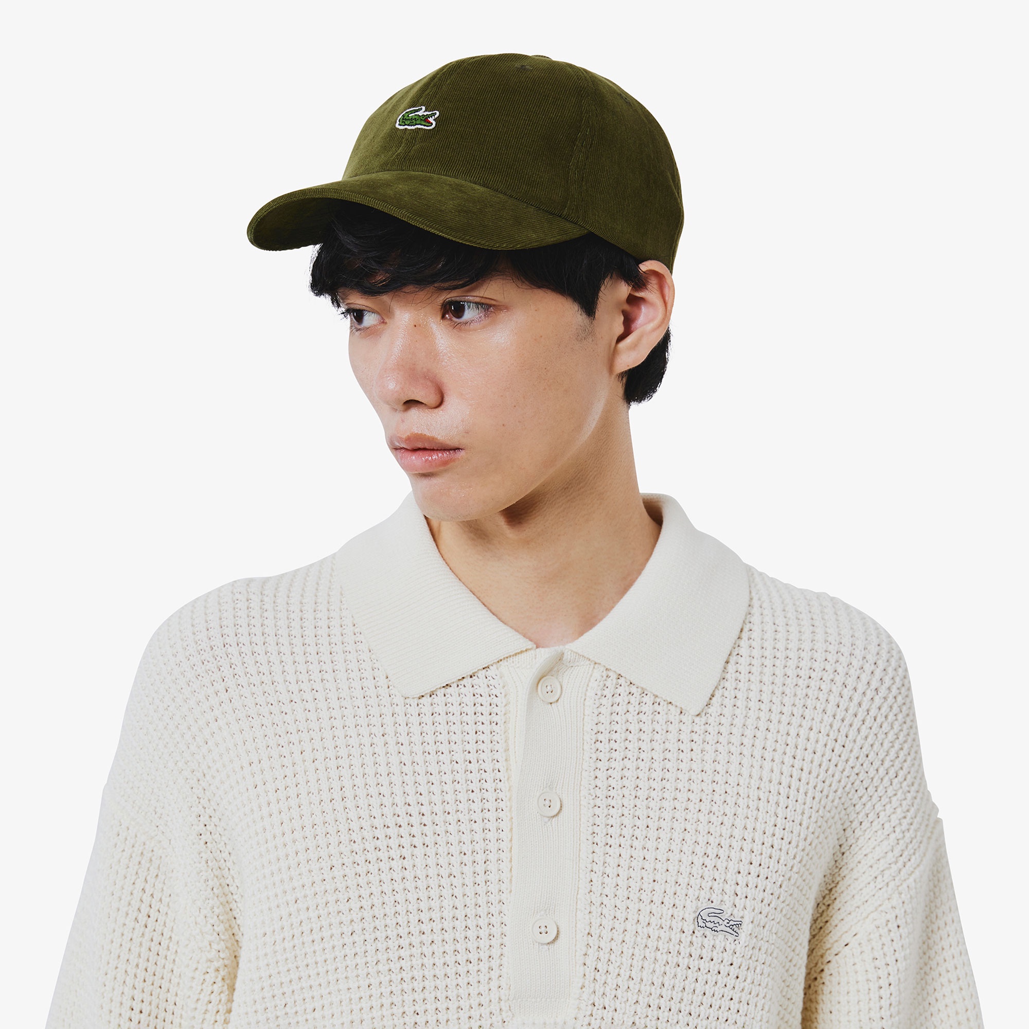 ワッフルニットポロセーター