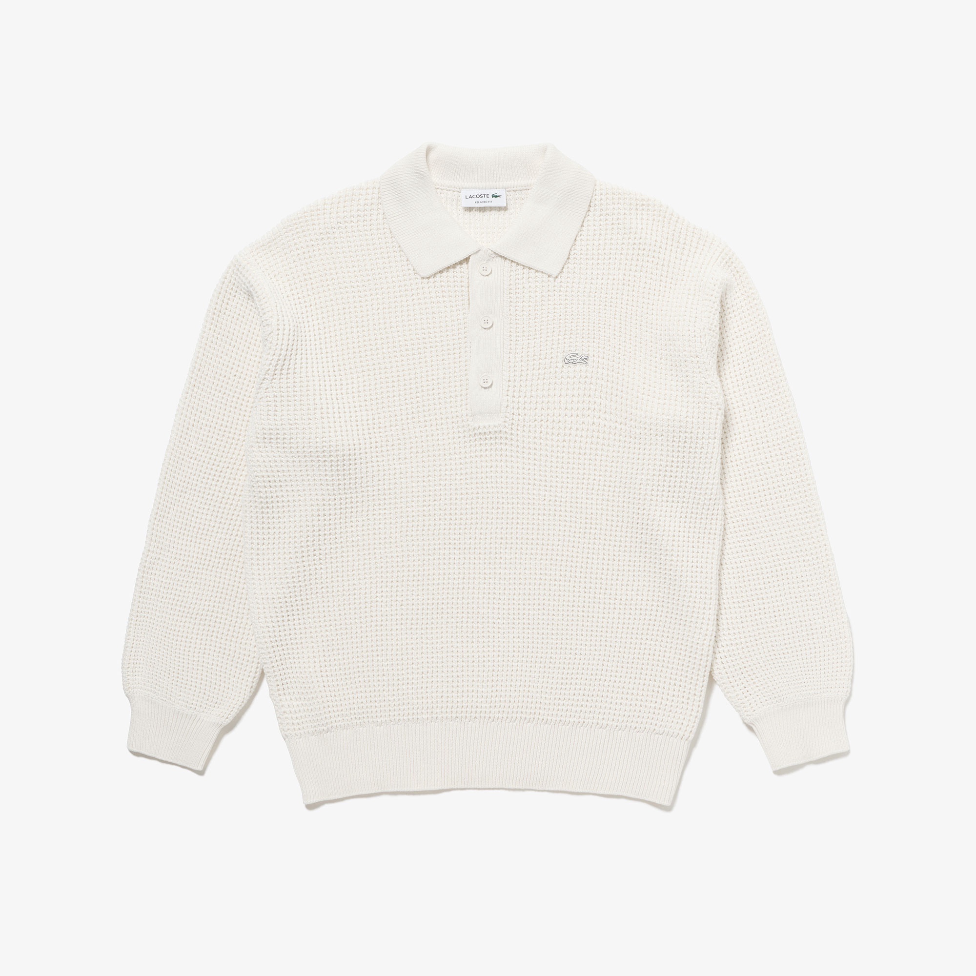 ワッフルニットポロセーター