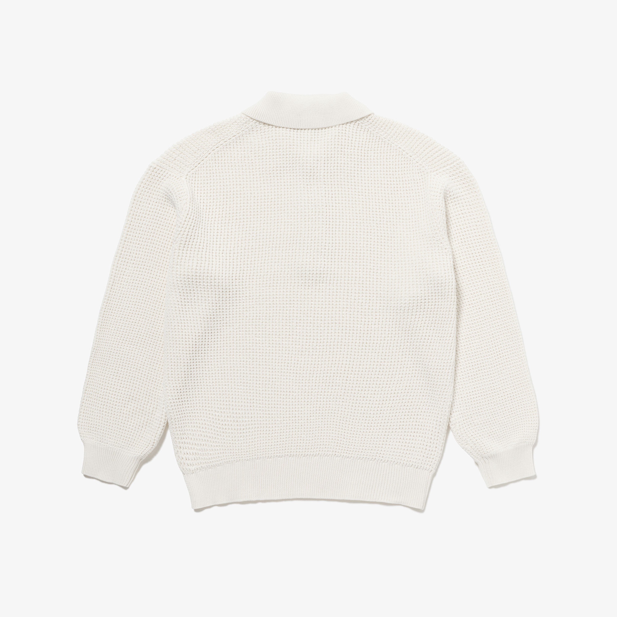 ワッフルニットポロセーター