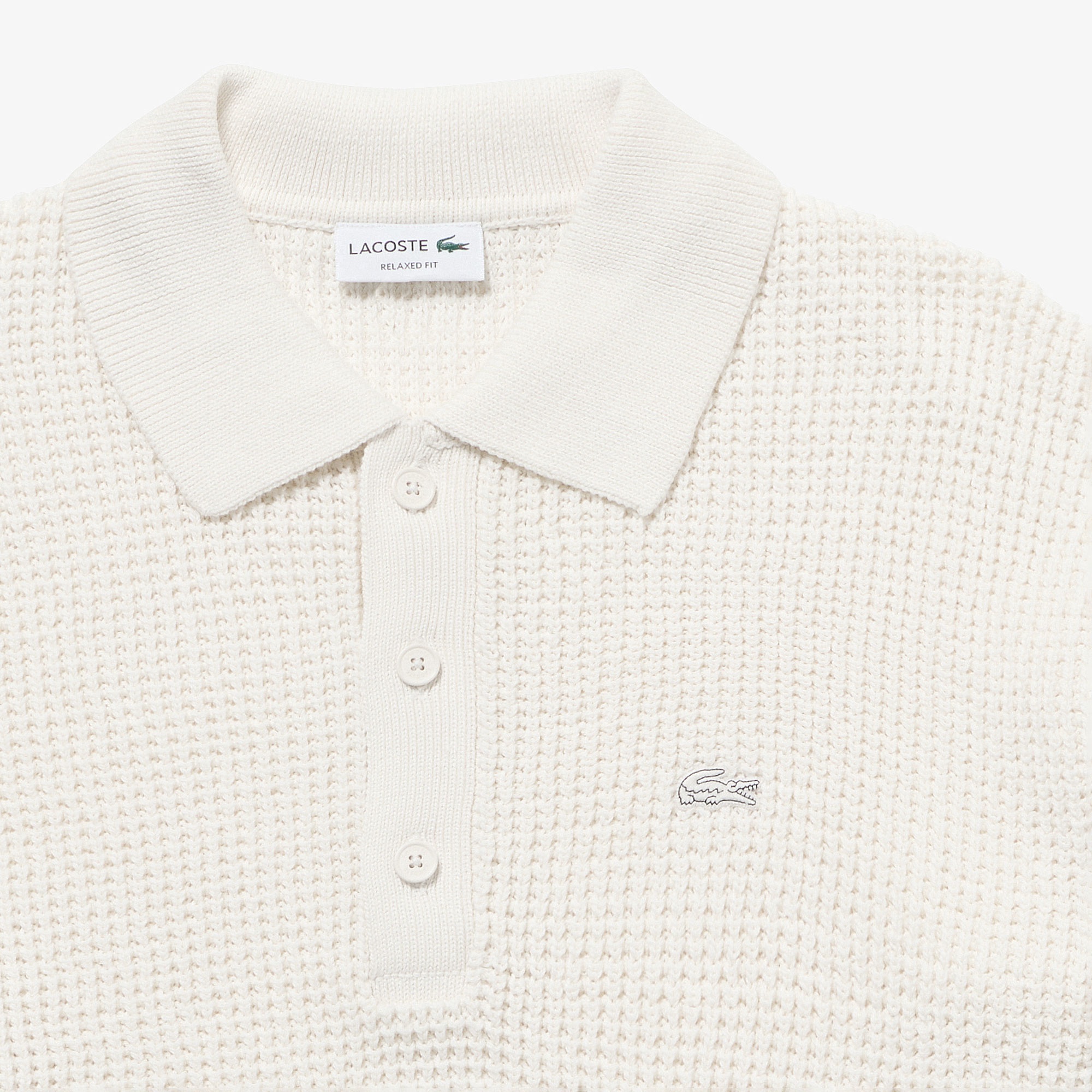 ワッフルニットポロセーター