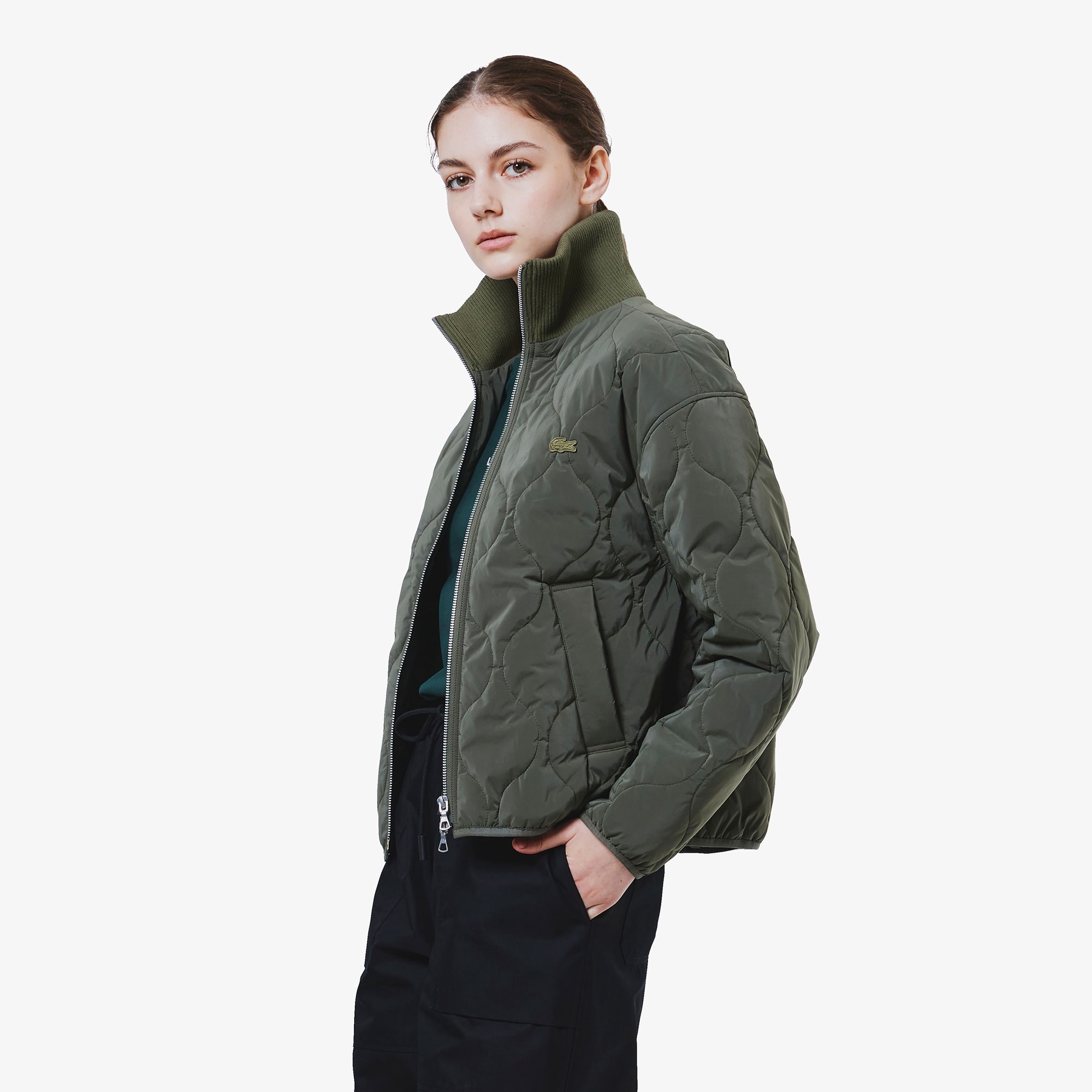 キルティングジップブルゾン