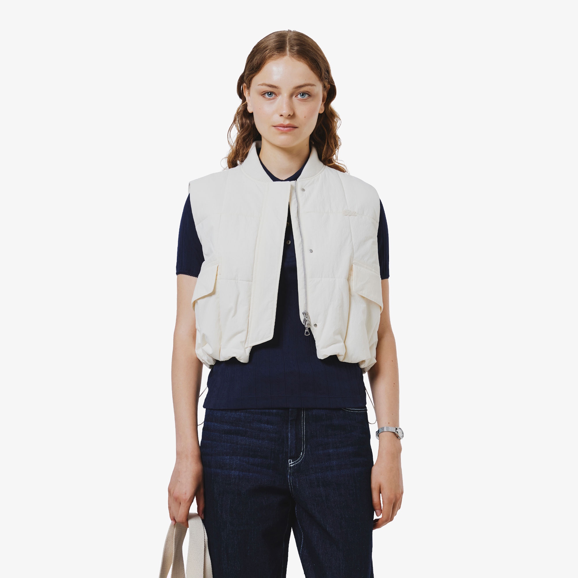 クロップド撥水中綿ベスト