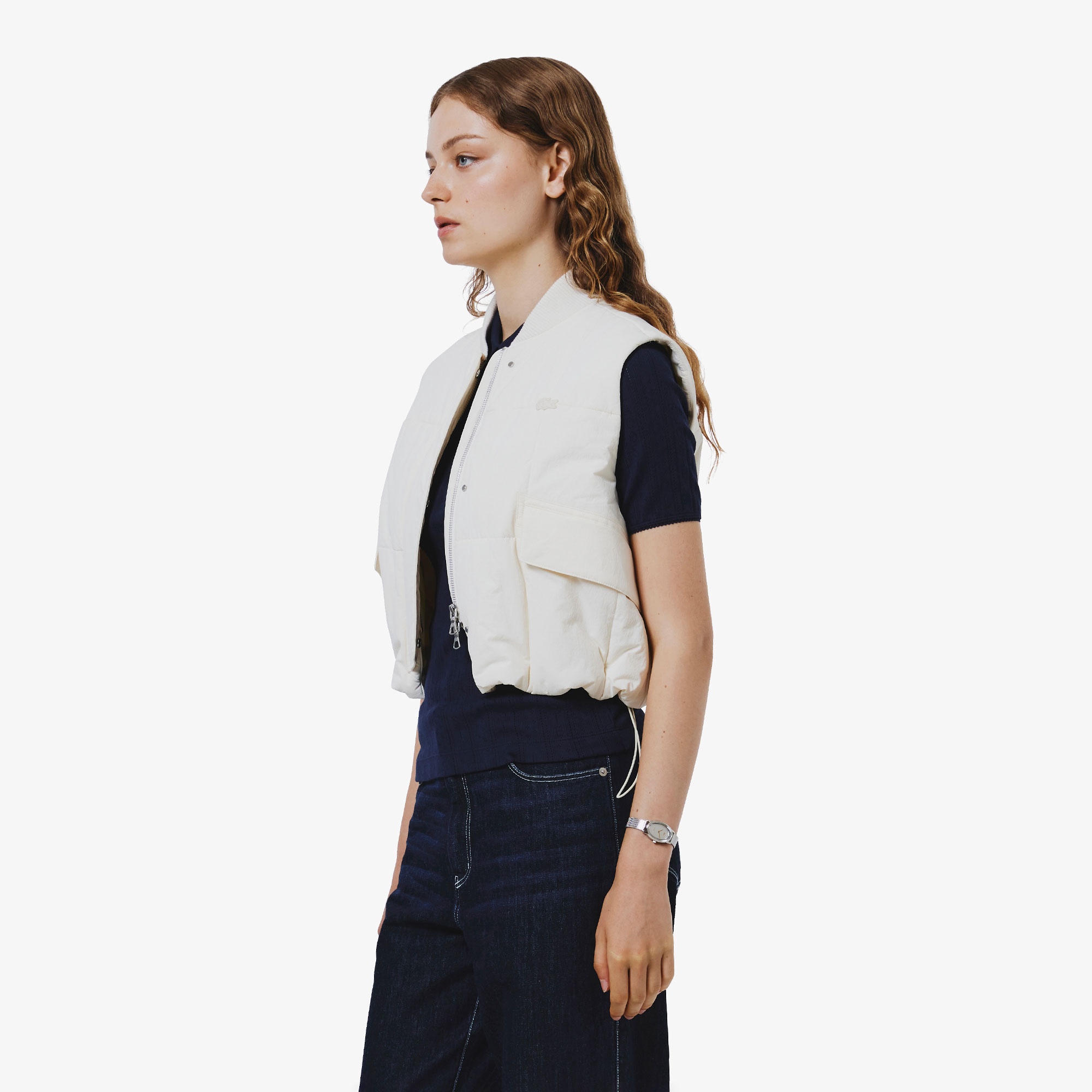 クロップド撥水中綿ベスト