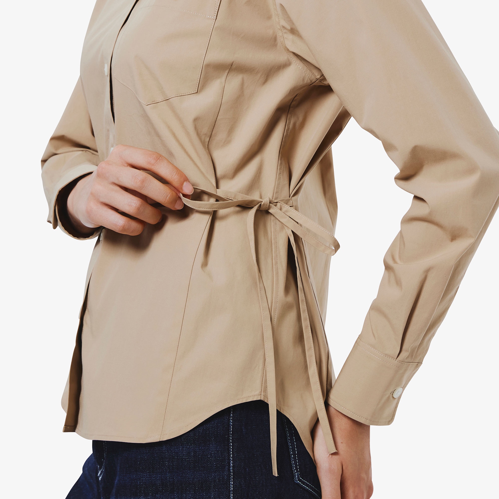 リボンディテールシャツ