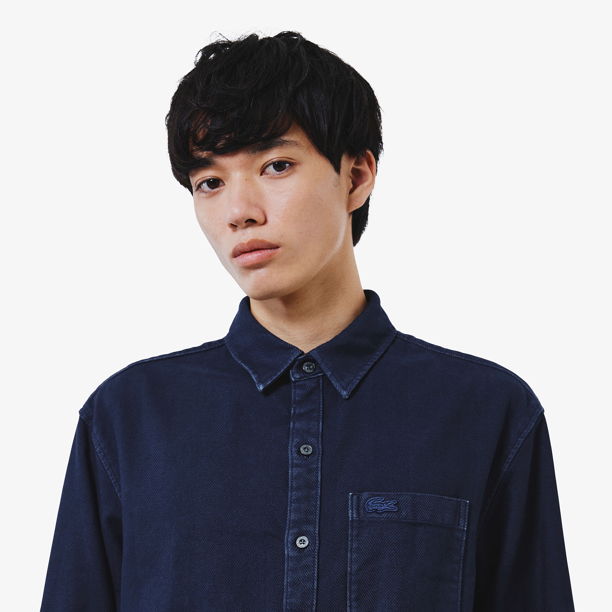 ウォッシュドヘリンボーンネルシャツ