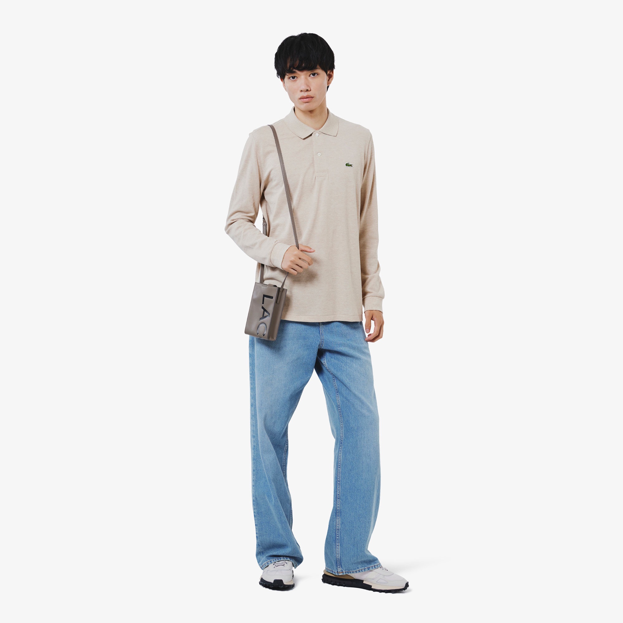 長袖 リブ カラ-ポロシャツ L1313 (杢・長袖)