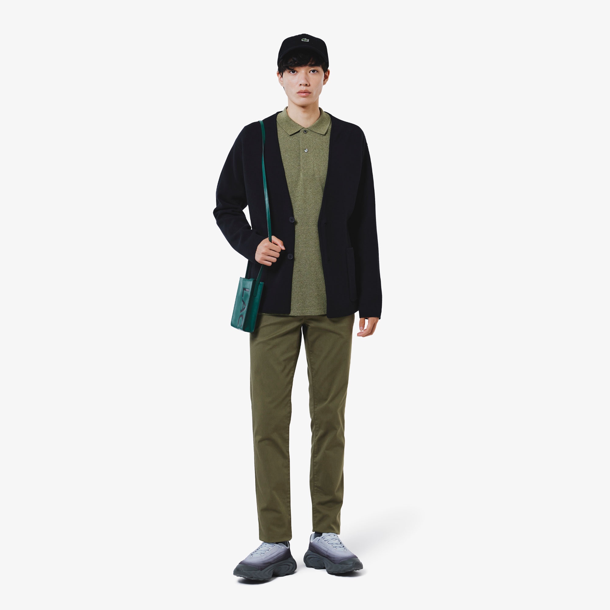 長袖 リブ カラ-ポロシャツ L1313 (杢・長袖)