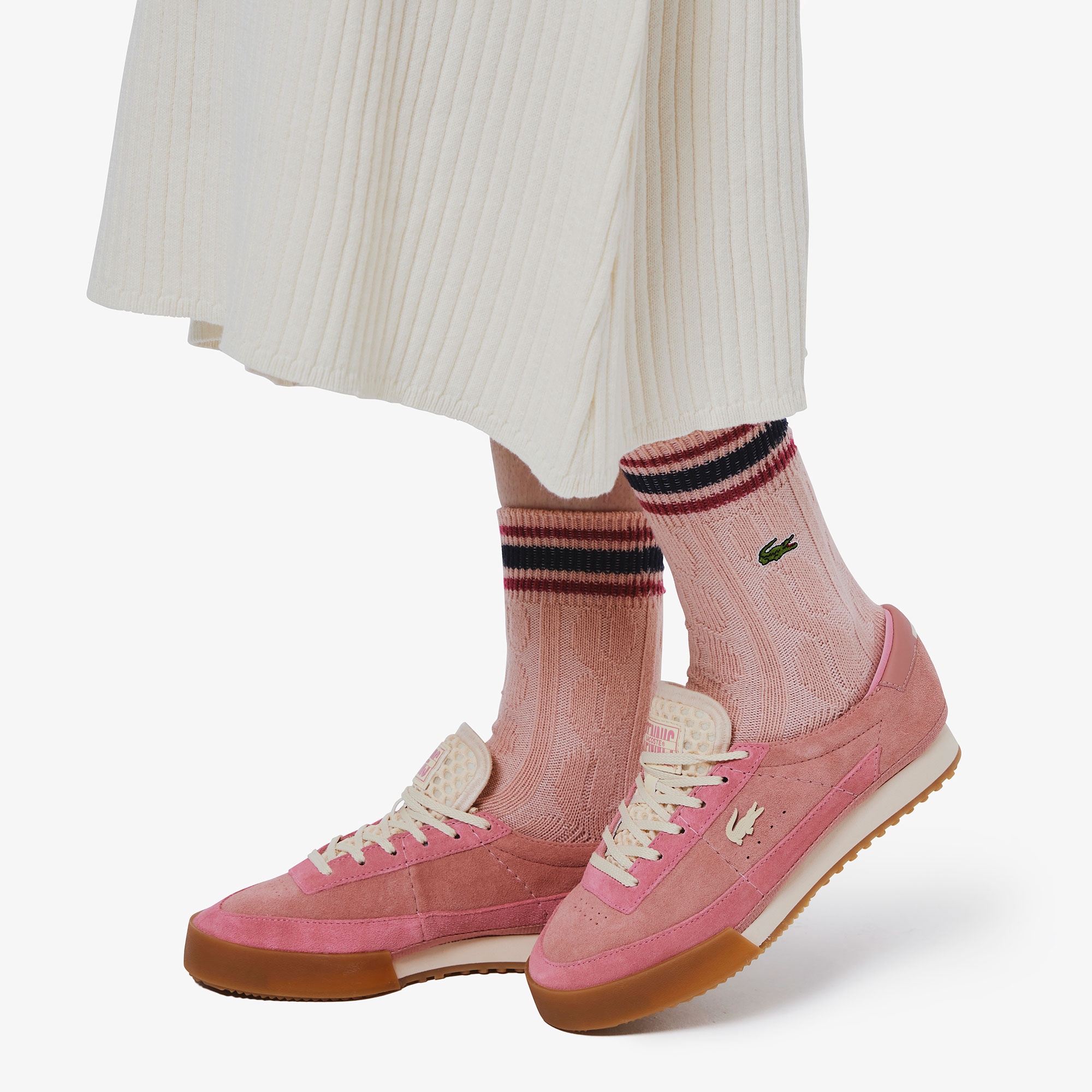 ウィメンズケーブルニットボーダーソックス