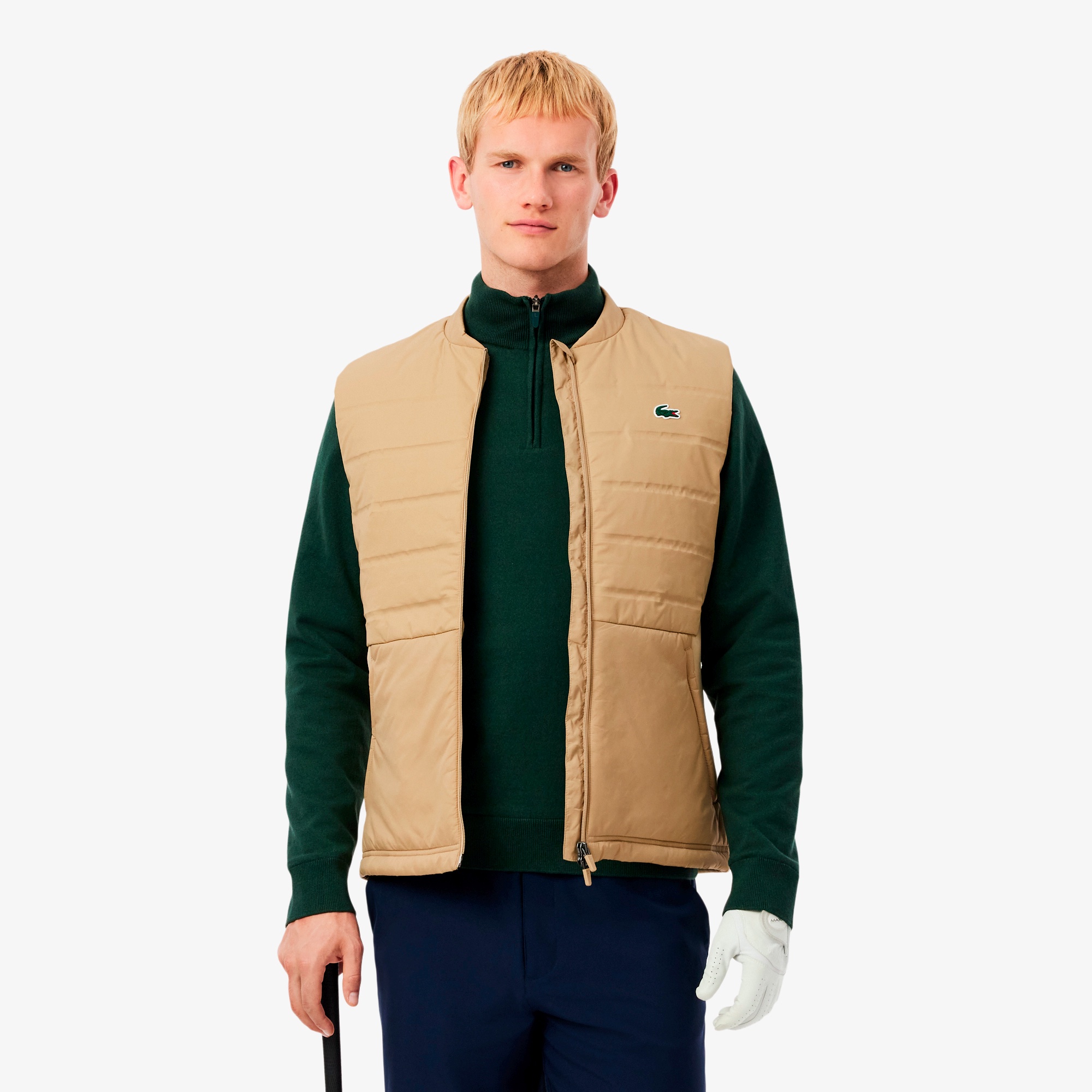 キルティング切り替え中綿ベスト