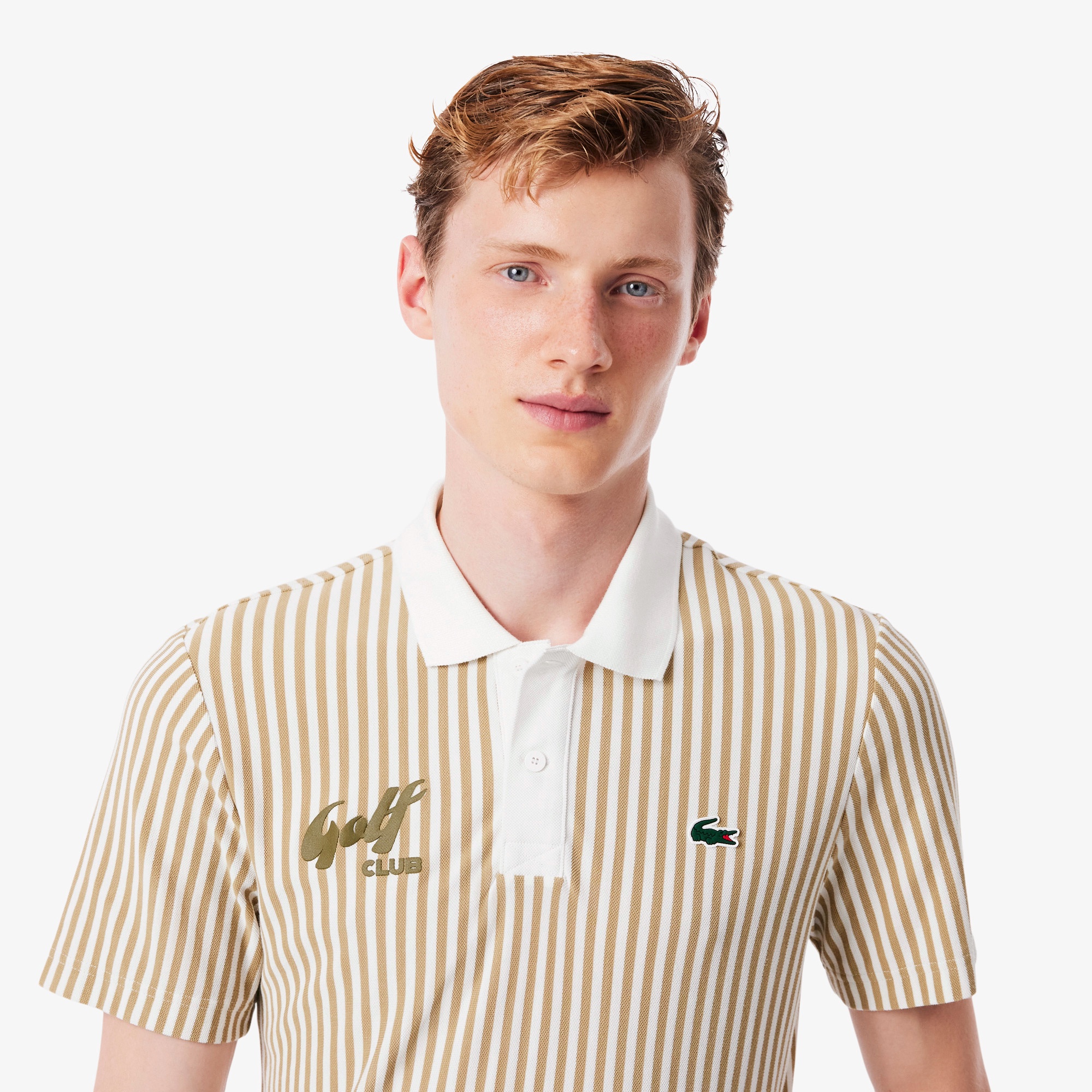 ヒートコントロールストライプポロシャツ