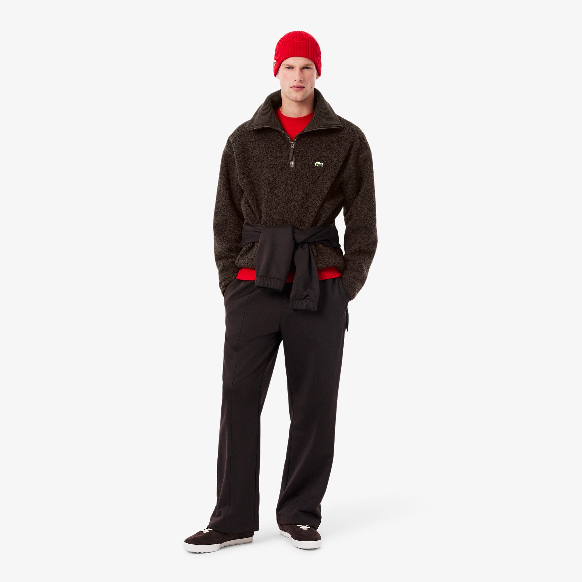 ハイネックハーフジップブークレフリース