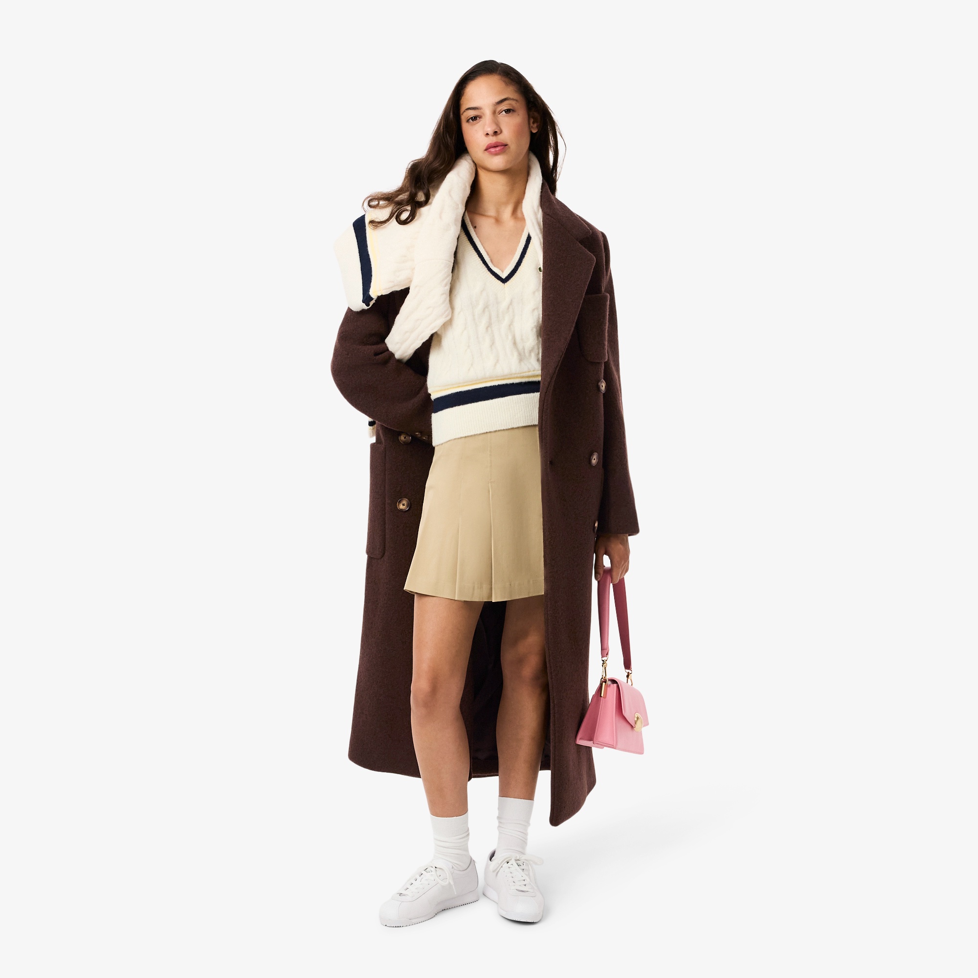 ダブルブレストバージンウールロングコート