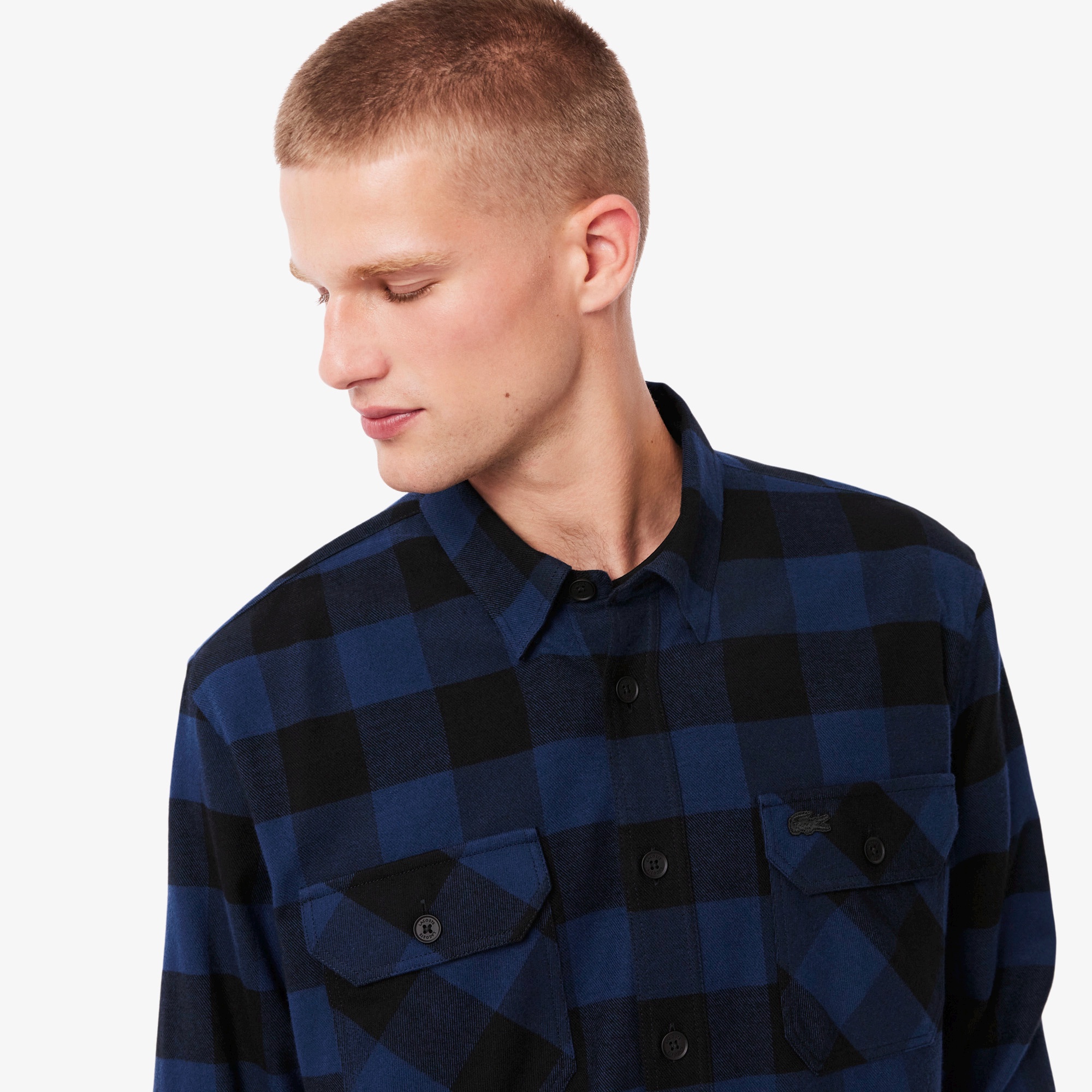 オーバーサイズドコットンプレイドオーバーシャツ