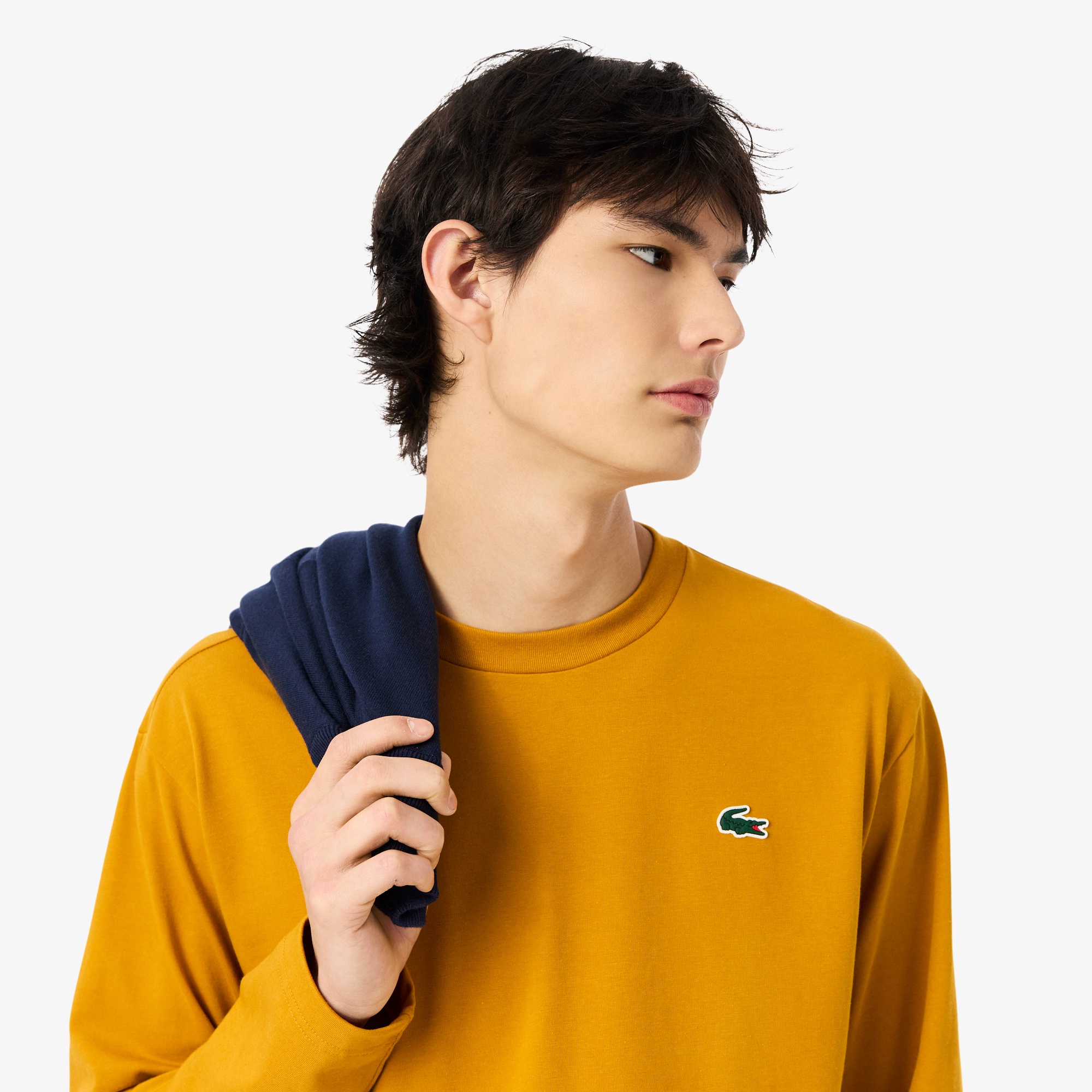 ラコステゴルフバックプリントウルトラドライロングスリーブTシャツ