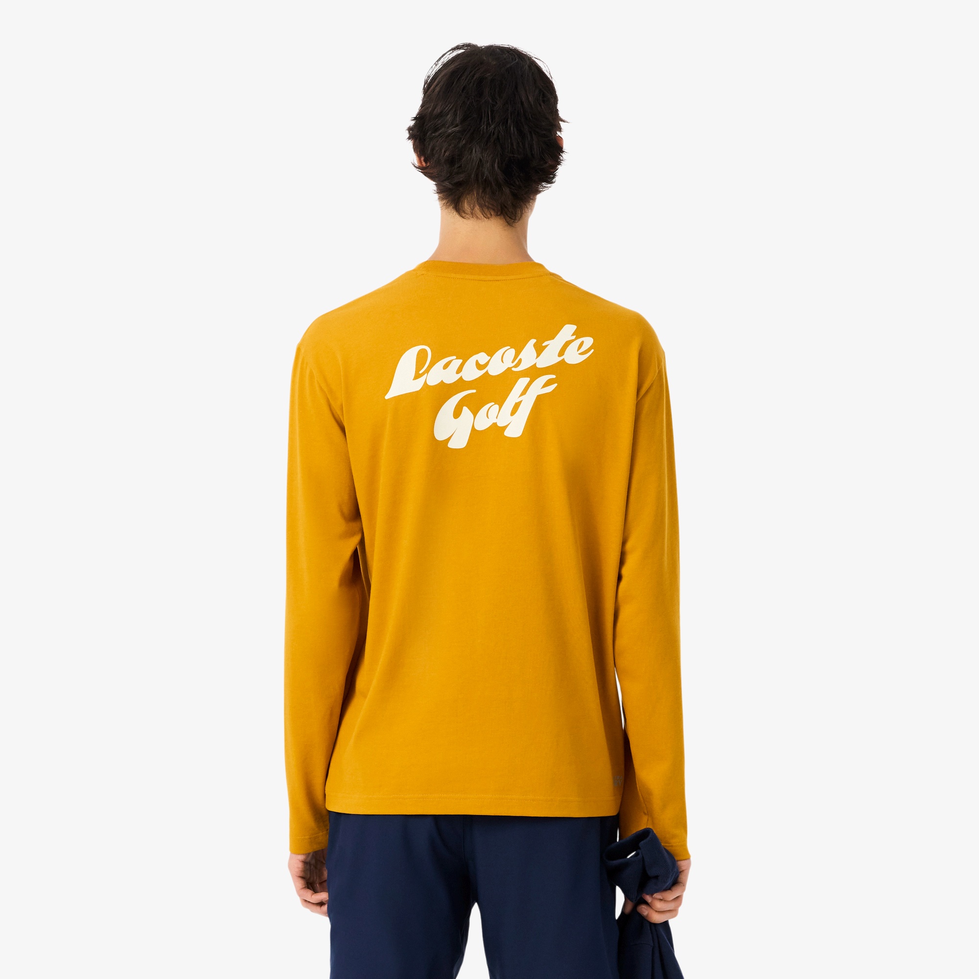 ラコステゴルフバックプリントウルトラドライロングスリーブTシャツ