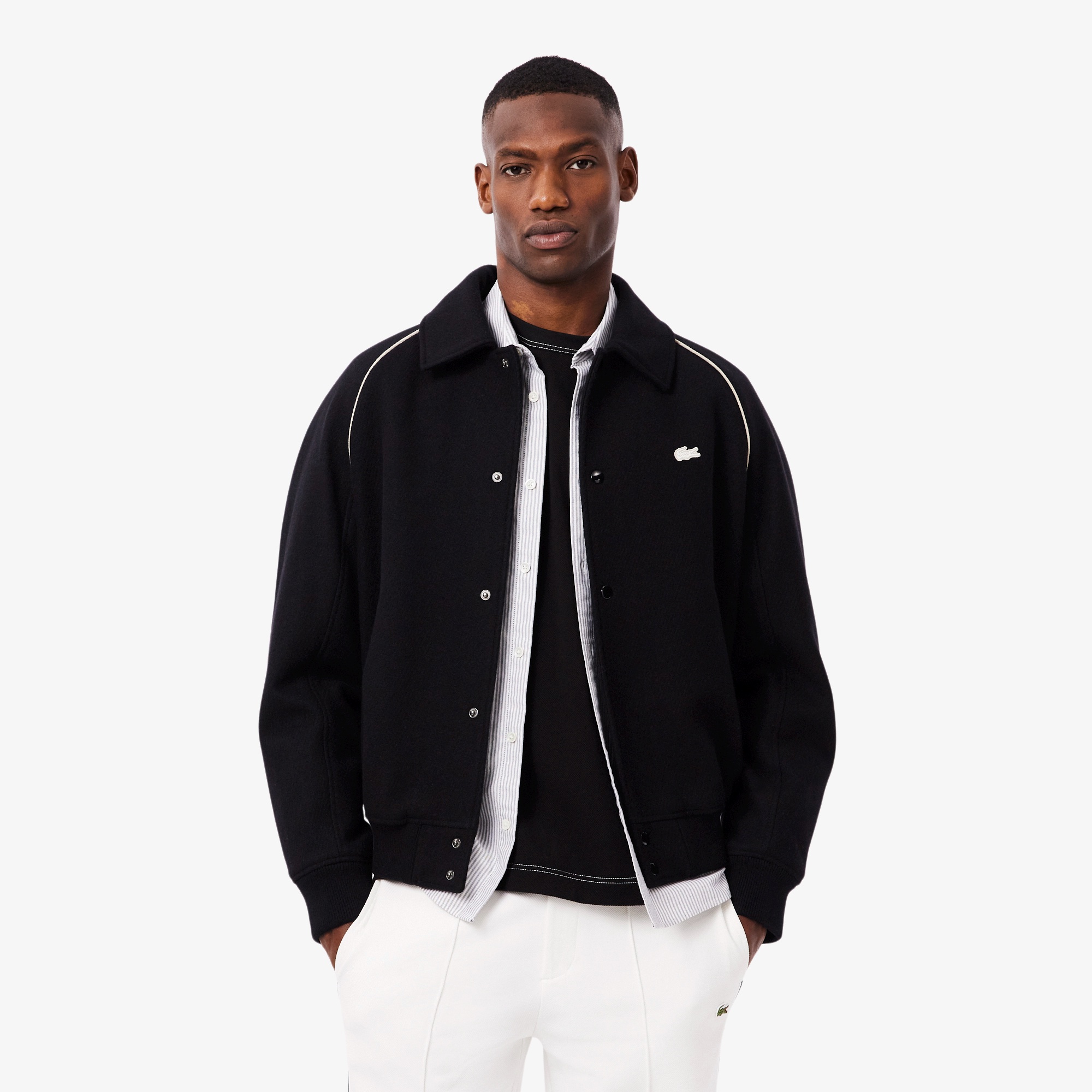 バッジアクセントウールバーシティジャケット