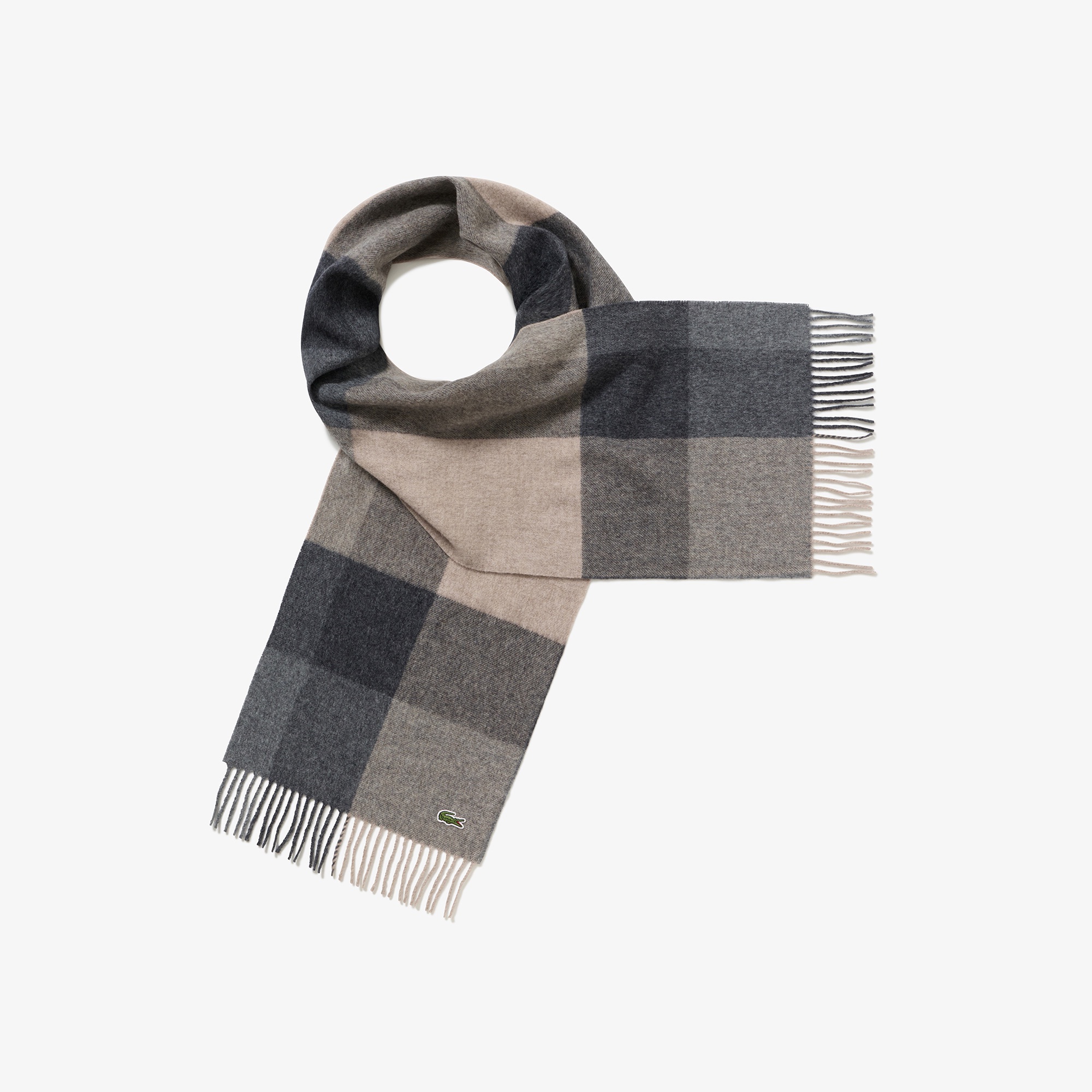 メリノウールブロックチェックマフラー