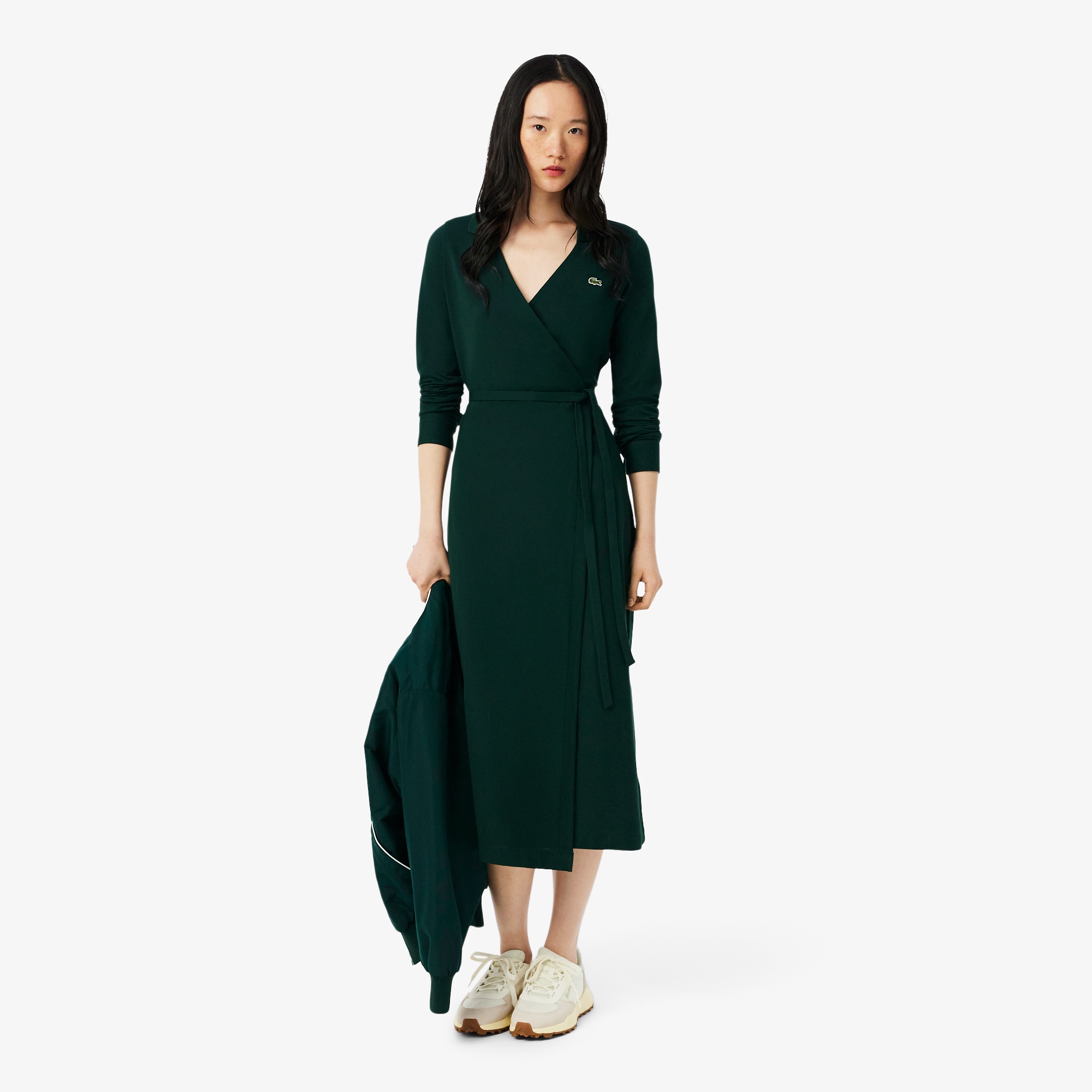 ポロシャツディテールラップドレス