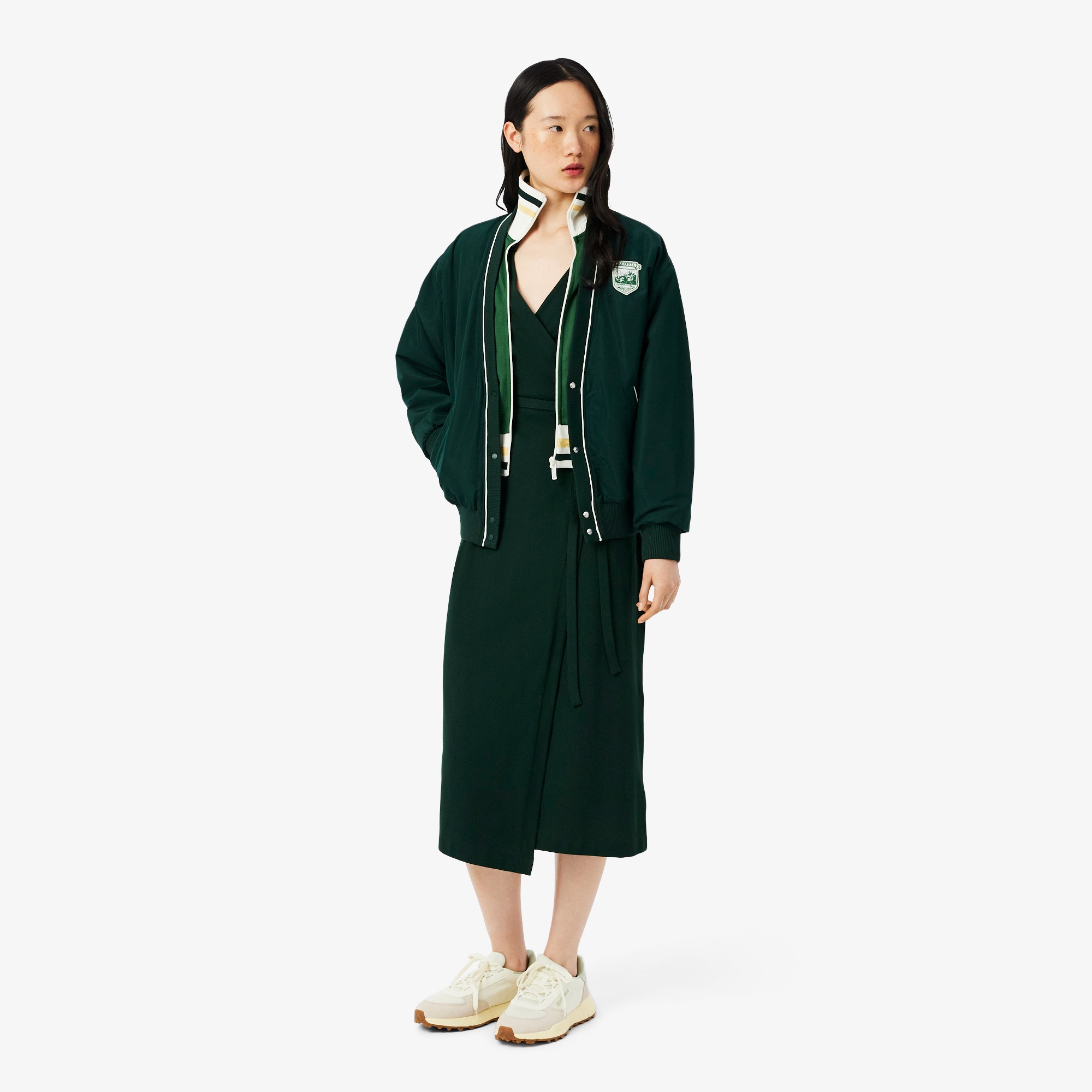 ポロシャツディテールラップドレス