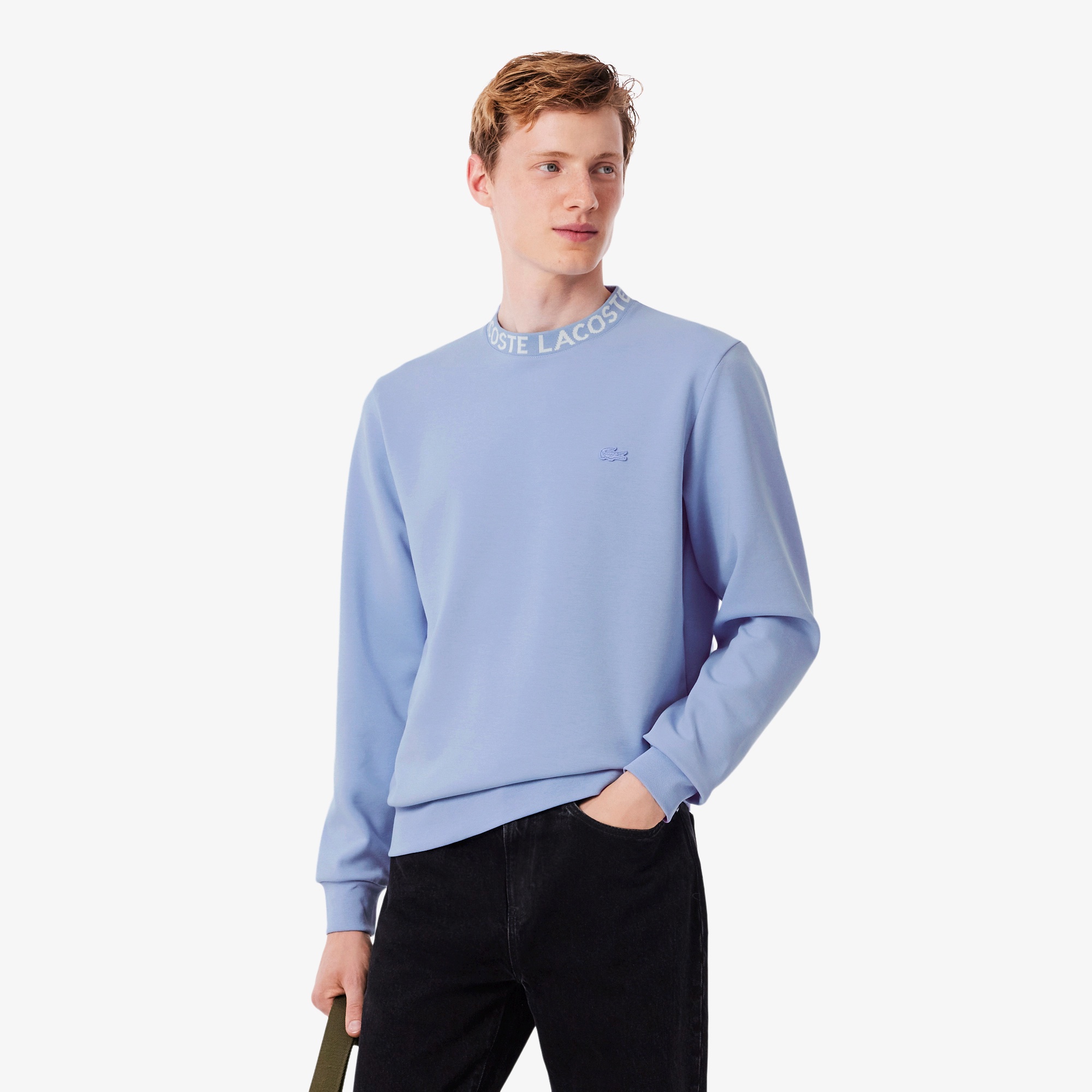 ジャカードネッククルーネックスウェット