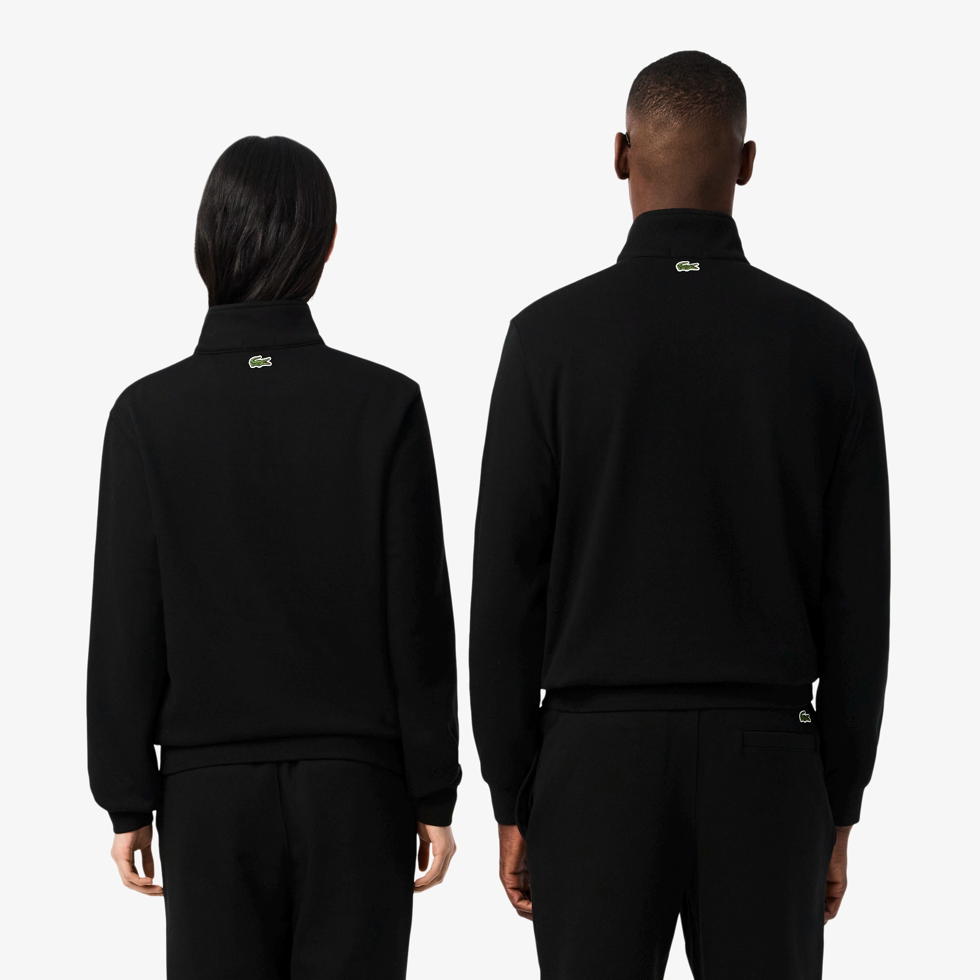 ワンポイントプリントハーフジップスウェット