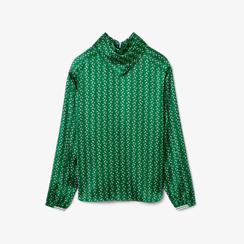 『FW25 Fashion Show』スカーフカラーサテンプリントシャツ