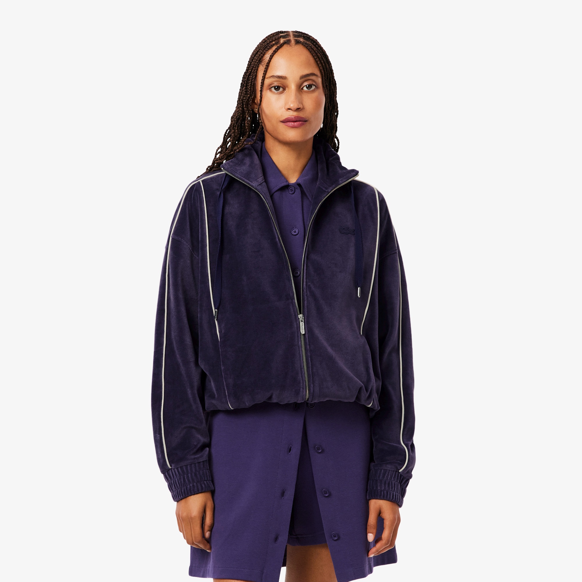 ベロアタッチパイピングトラックジャケット