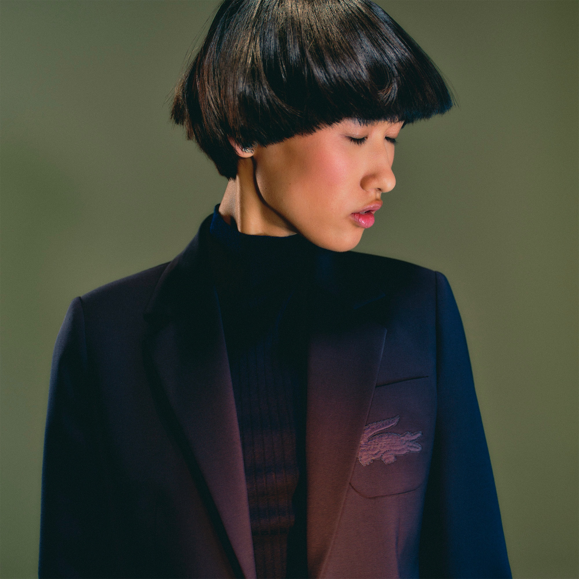 スリムフィットウールブレンドブレザー