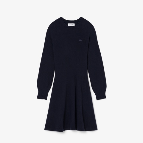 3Dニッティングシームレスフレアドレスセーター