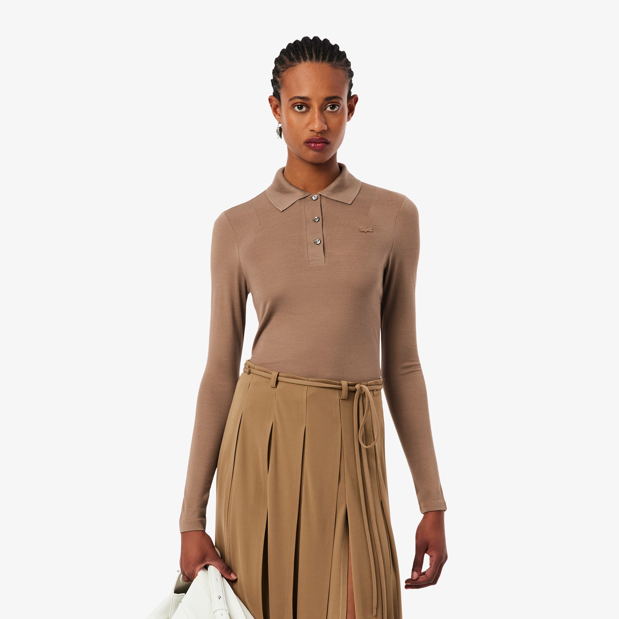 『FW25 Fashion Show』スリムフィットシルクロングスリーブポロシャツ