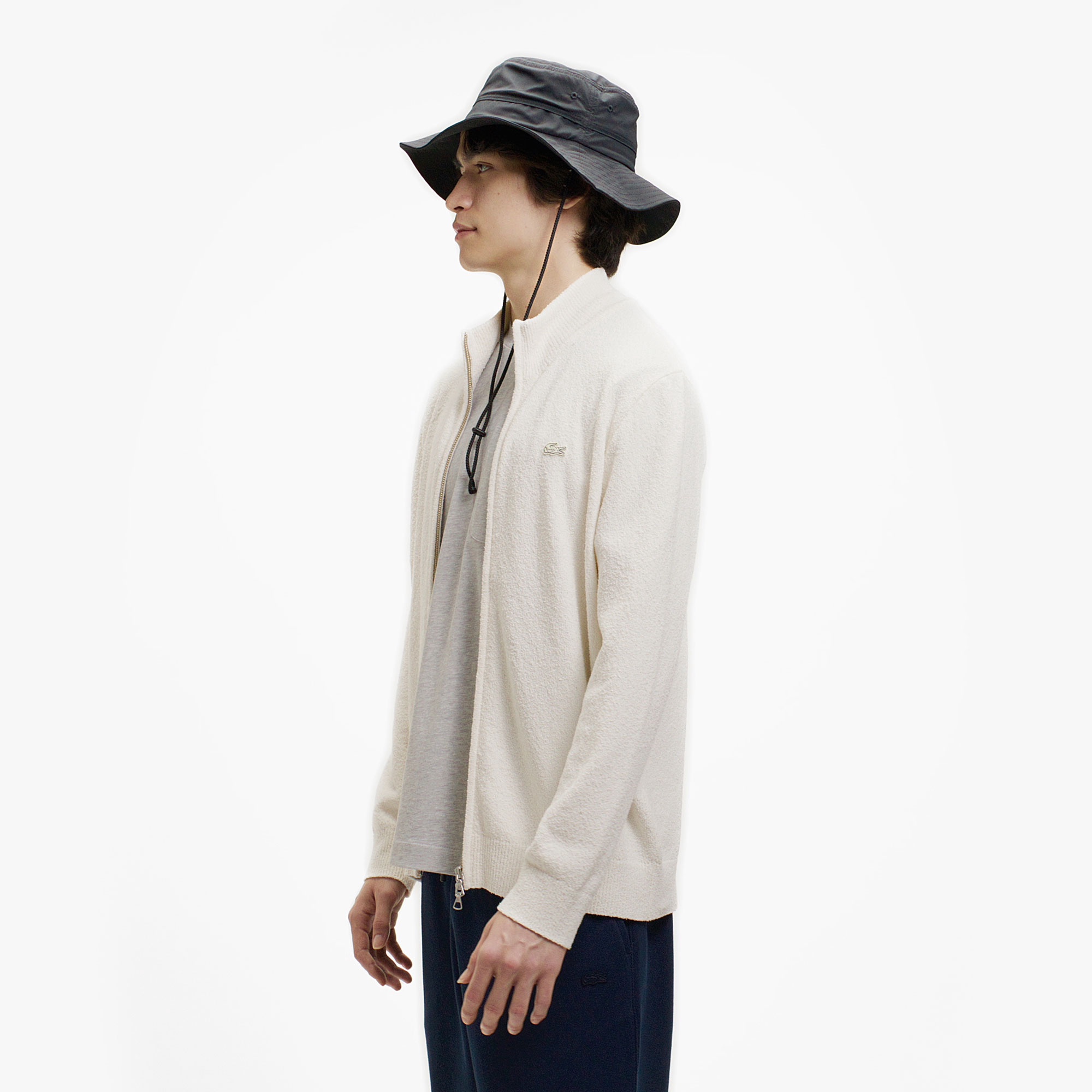 ブークレー スタンドジップニットカーディガン